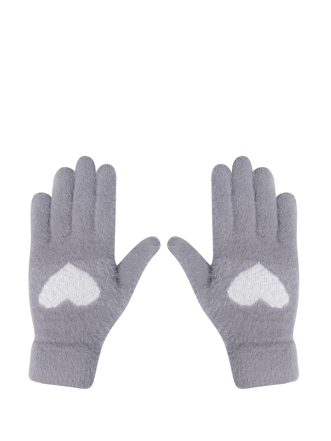 

LOOM LEGACY Women Winter Acrylic Woolen Printed Hand Gloves, Lavender