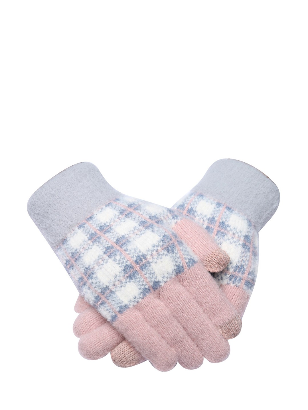 

LOOM LEGACY Women Knitted Design Winter Acrylic Hand Gloves, Pink