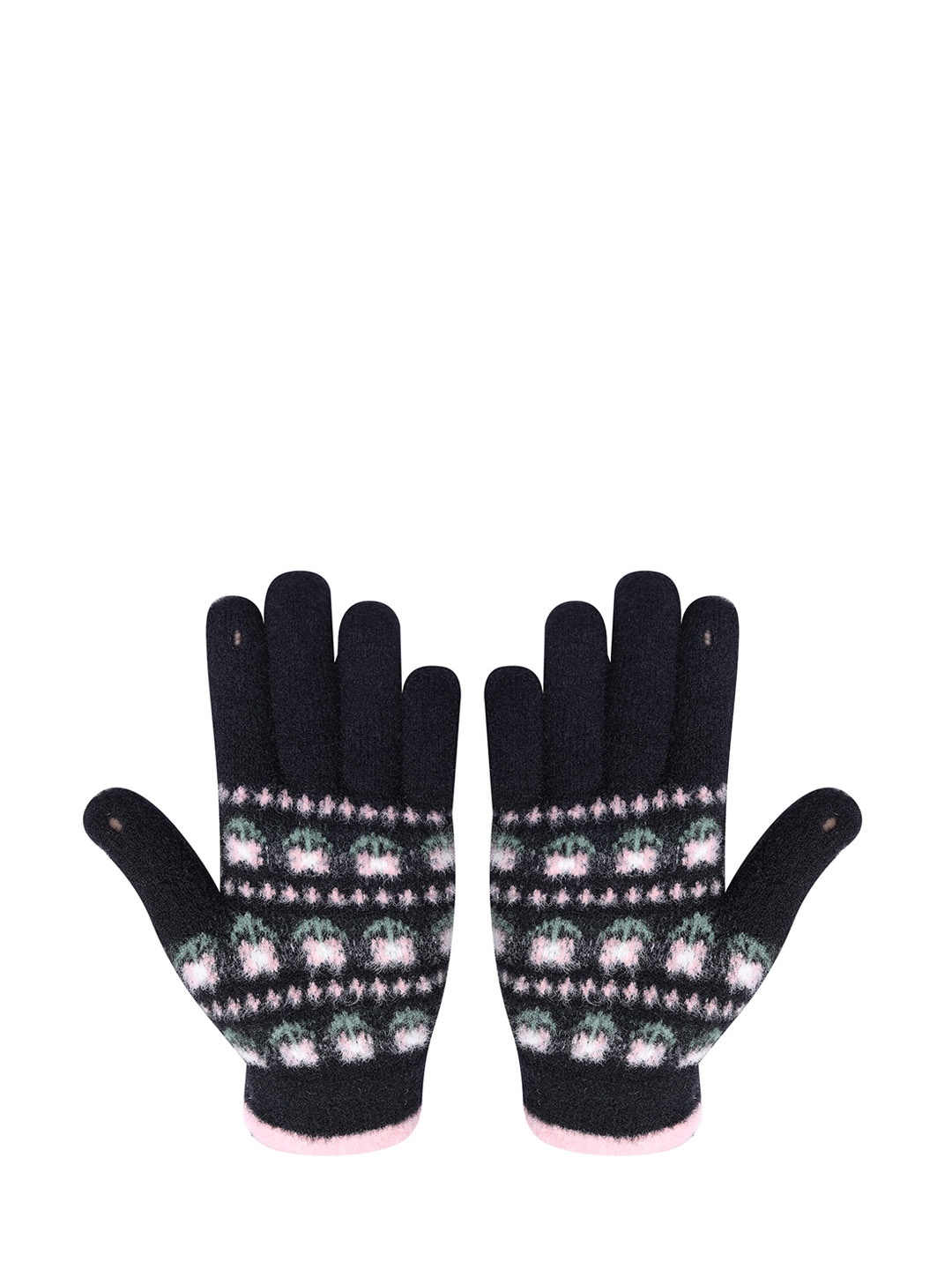 

LOOM LEGACY Women Winter Acrylic Hand Gloves, Black