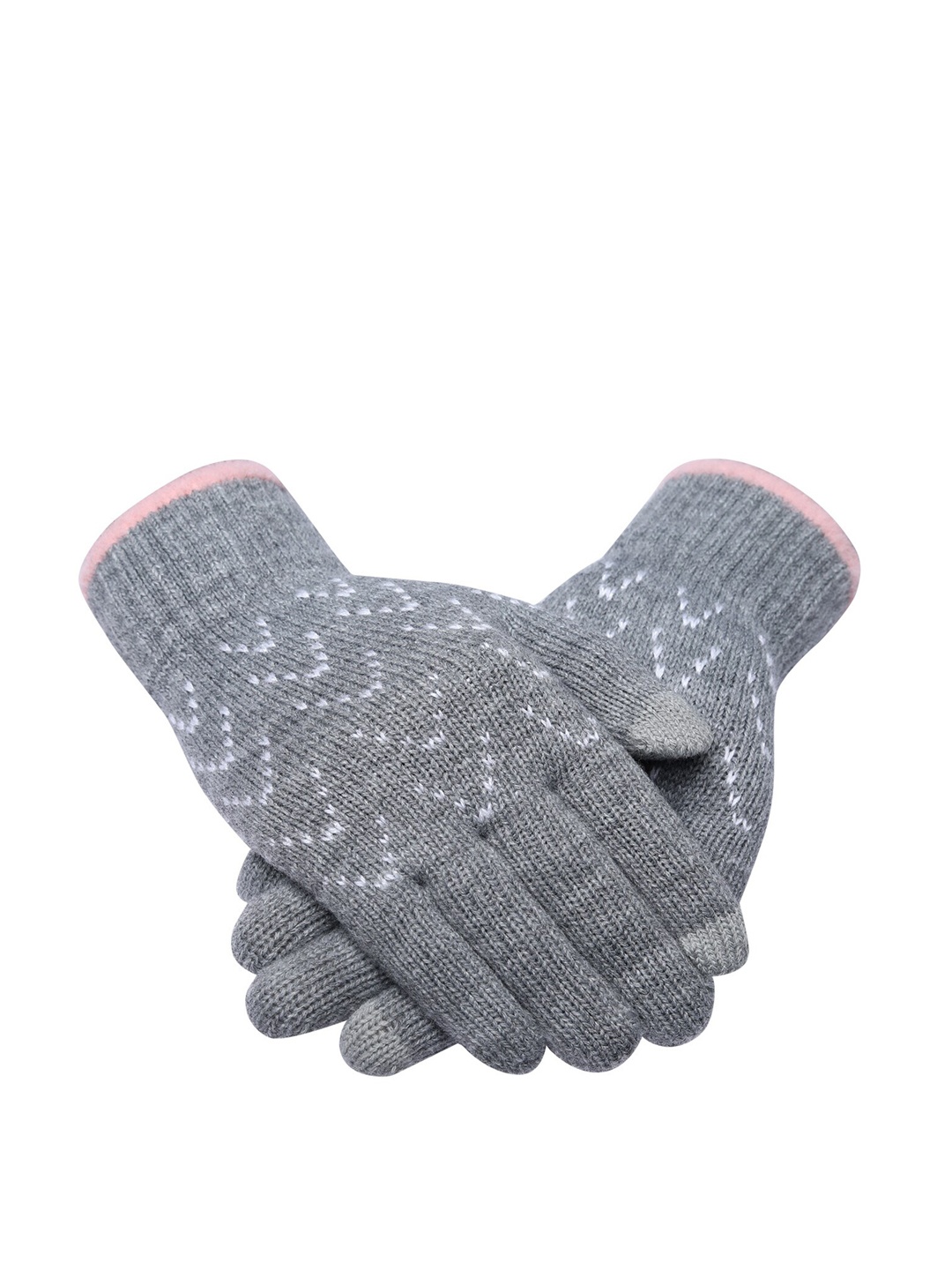 

LOOM LEGACY Women Acrylic Hand Gloves, Grey