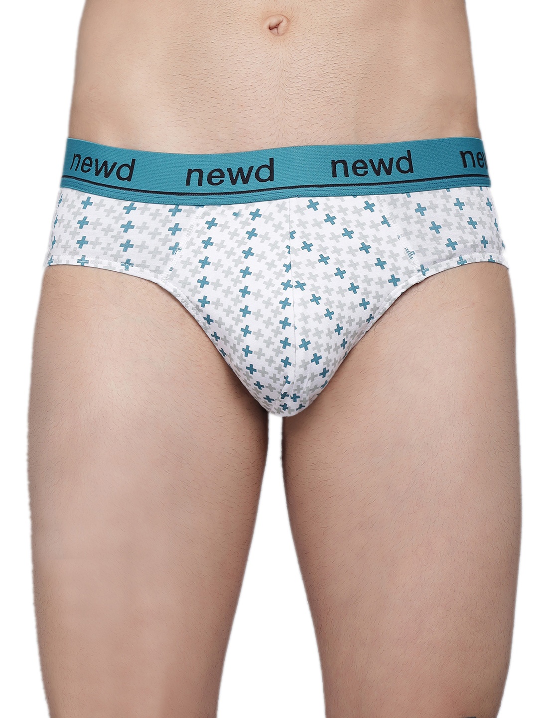 

NEWD Geometric Printed Basic Briefs NBP9-WHITE-S