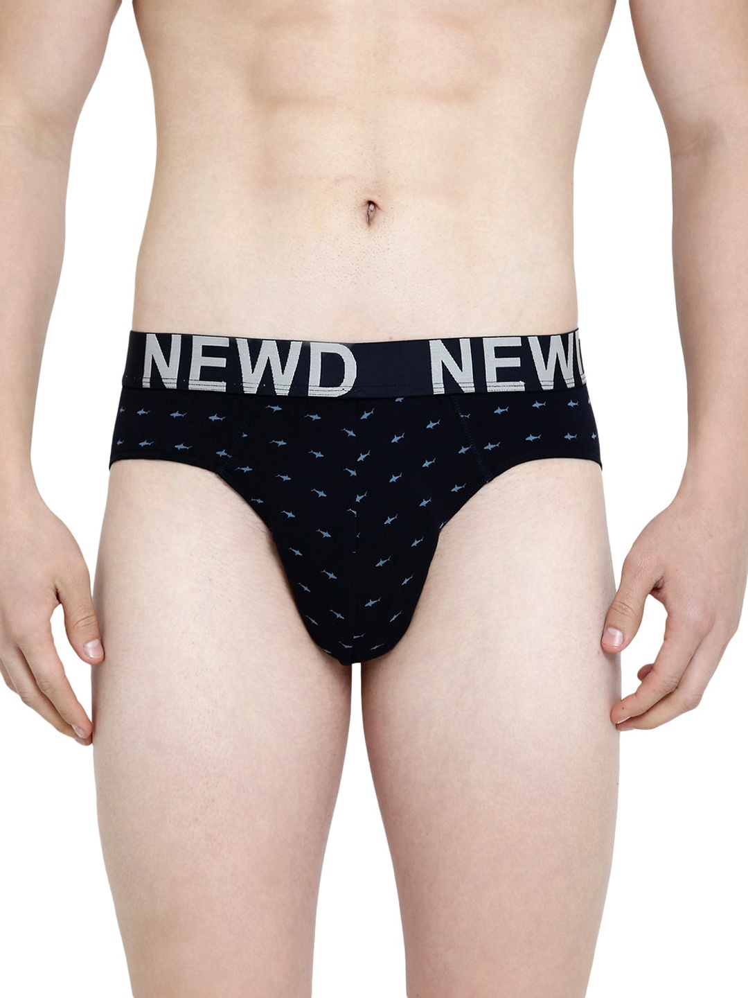

NEWD Conversational Printed Mid-Rise Basic Briefs NBP10-NAVY-S, Navy blue