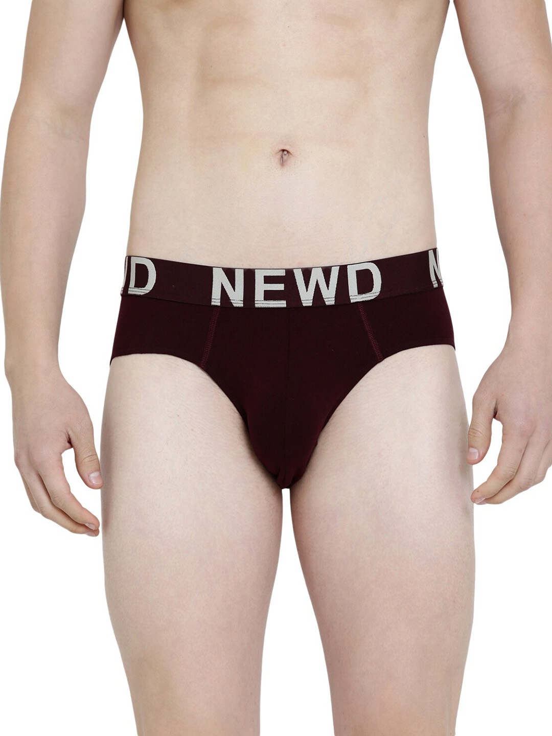

NEWD Outer Elasticated Basic Briefs NBS3-WINE-S, Burgundy