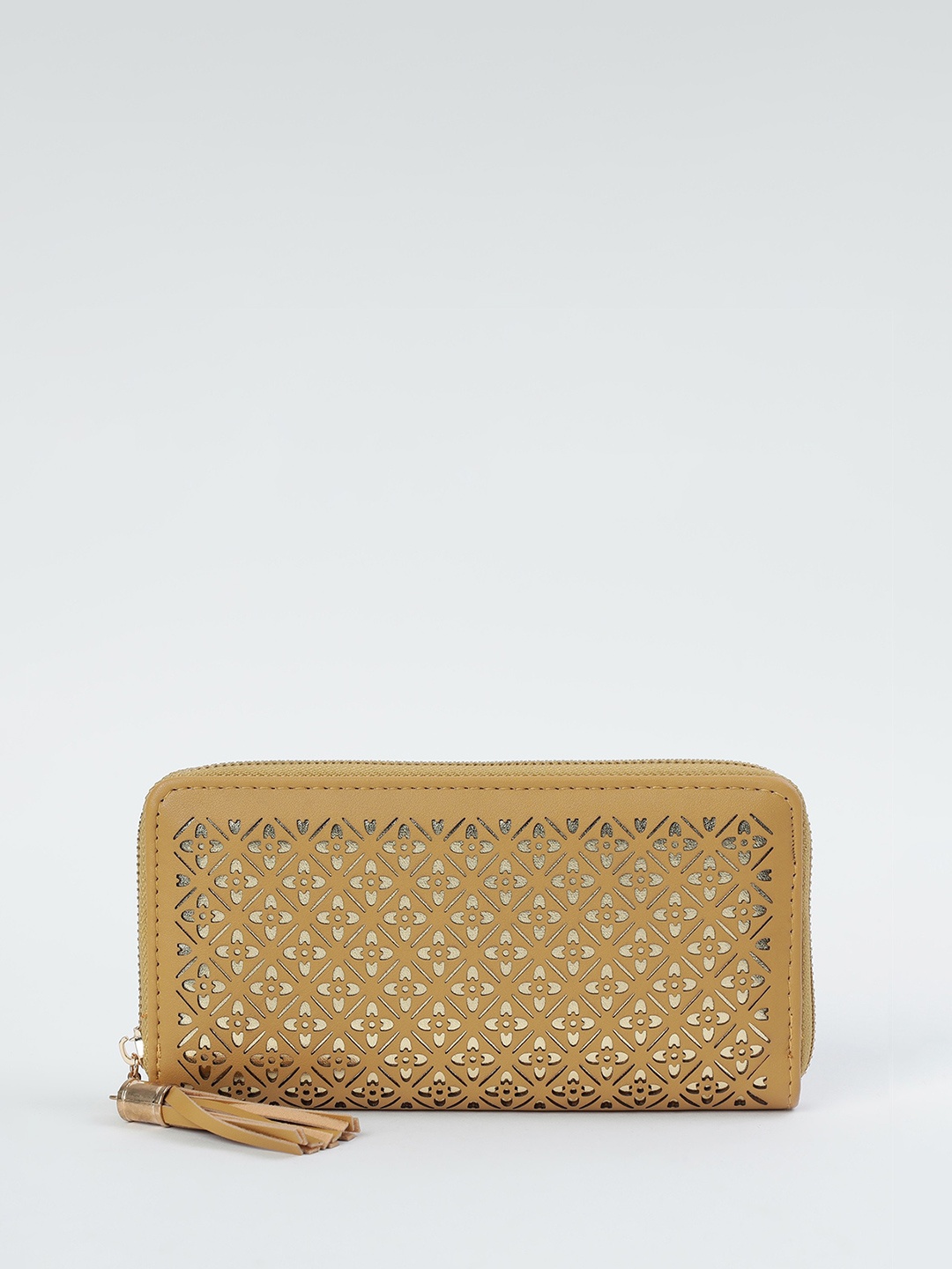 

max Women Ethnic Motifs Printed Zip Around Wallet, Yellow