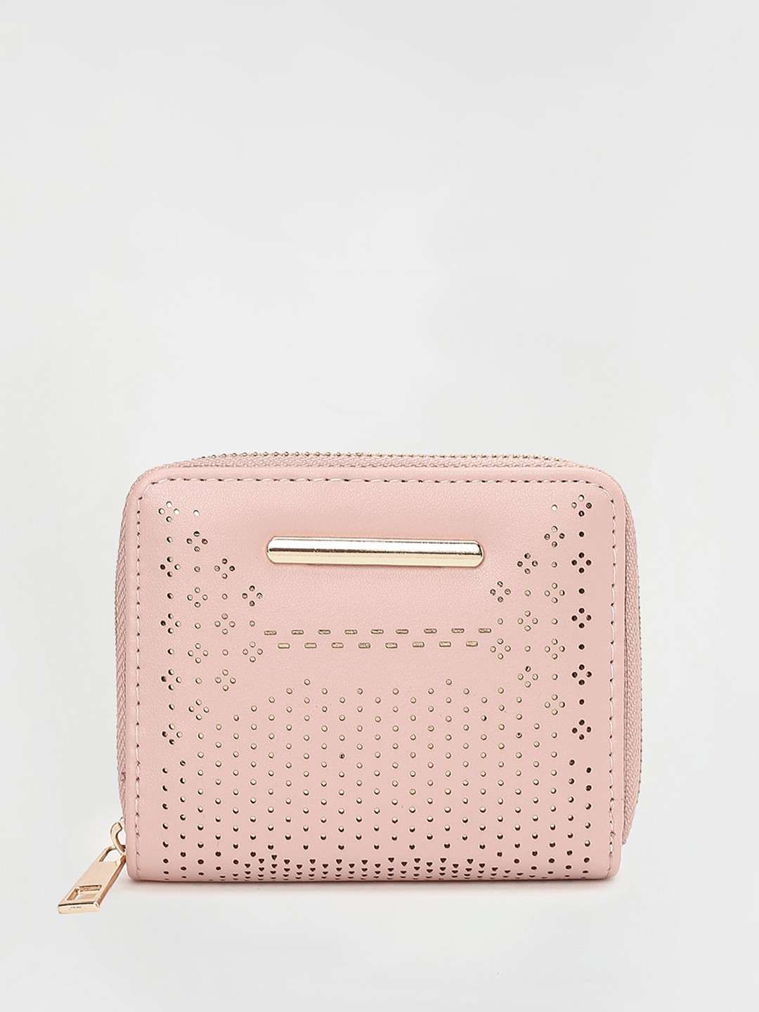 

max Women Self Design Zip Around Wallet, Pink