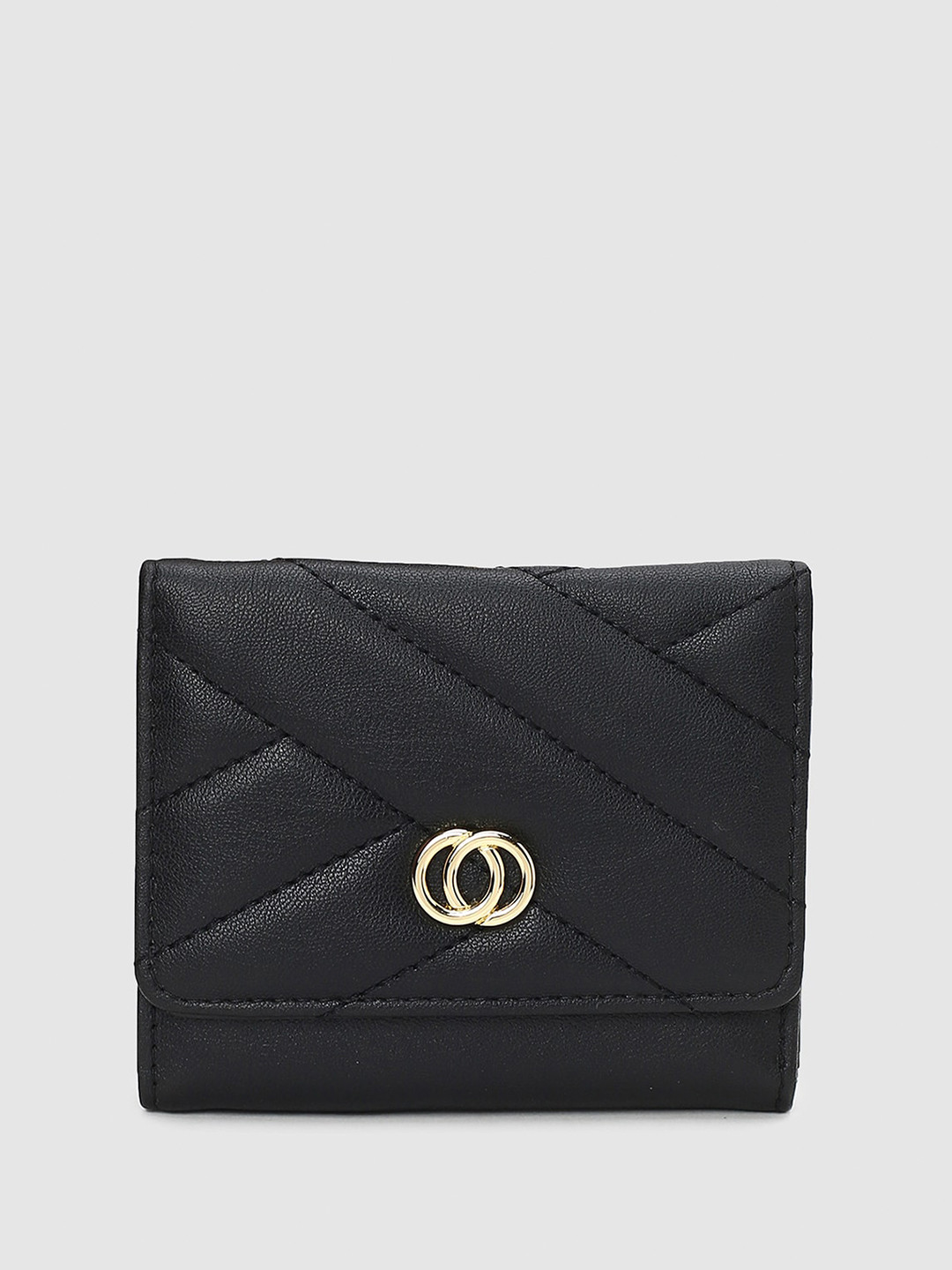 

max Women Three Fold Wallet, Black