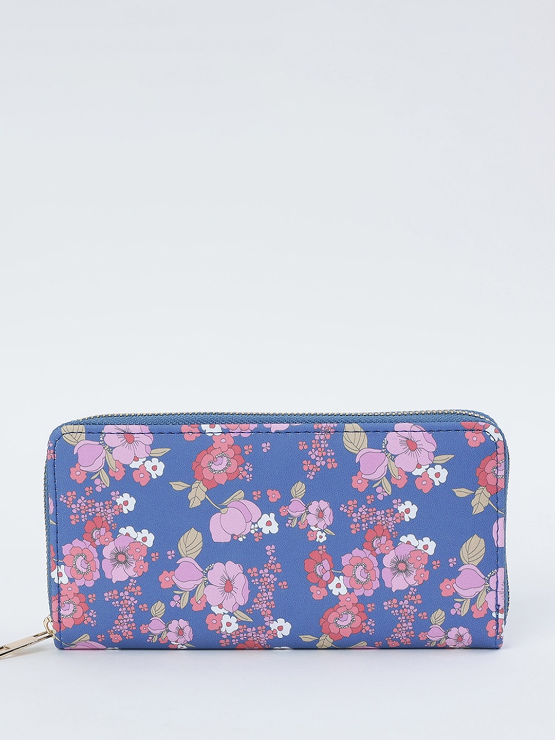 

max Women Floral Printed Zip Around Wallet, Blue