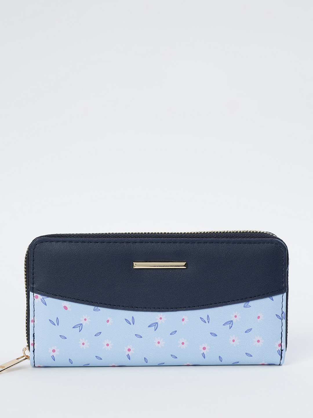 

max Women Floral Printed Zip Around Wallet, Navy blue
