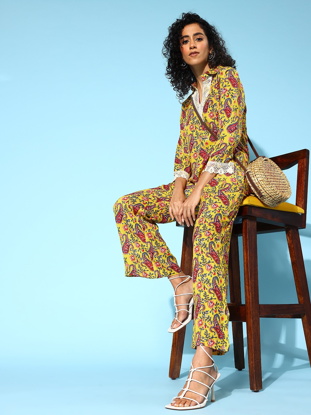 

all about you Women Ethnic Printed Co-Ords Set, Mustard