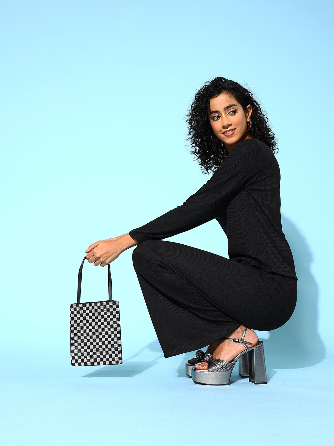 

all about you Women Ribbed Pure Cotton Co-Ords Set, Black