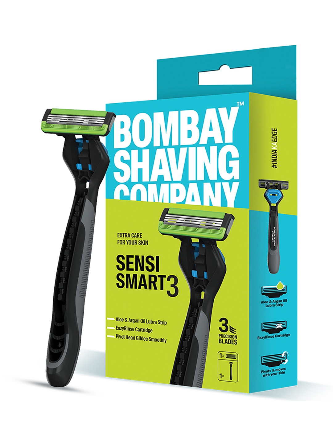 

Bombay Shaving Company Sensi Smart 3 Razor, Blue
