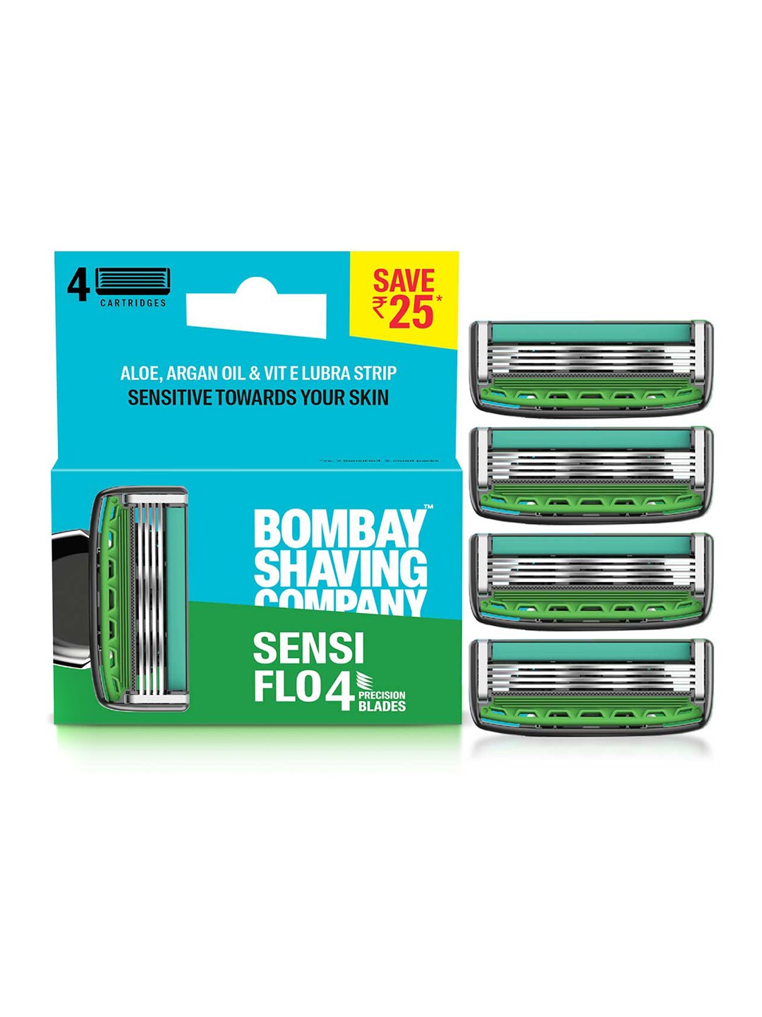 

Bombay Shaving Company Sensi Flo 4 Cartridges - 4 Pcs, Blue