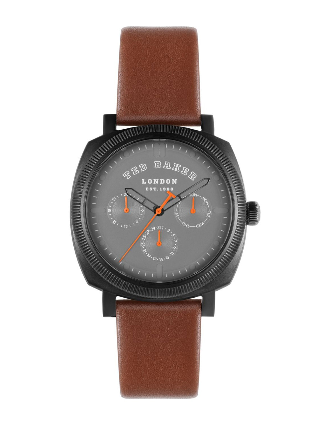 

Ted Baker Men Square Dial Water Resistance Leather Analogue Watch BKPCNS316, Grey