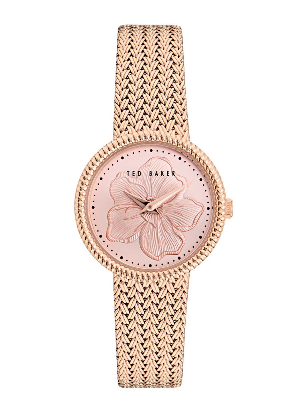 

Ted Baker Women Brass Textured Dial & Ceramic Straps Analogue Watch BKPEMF303, Pink