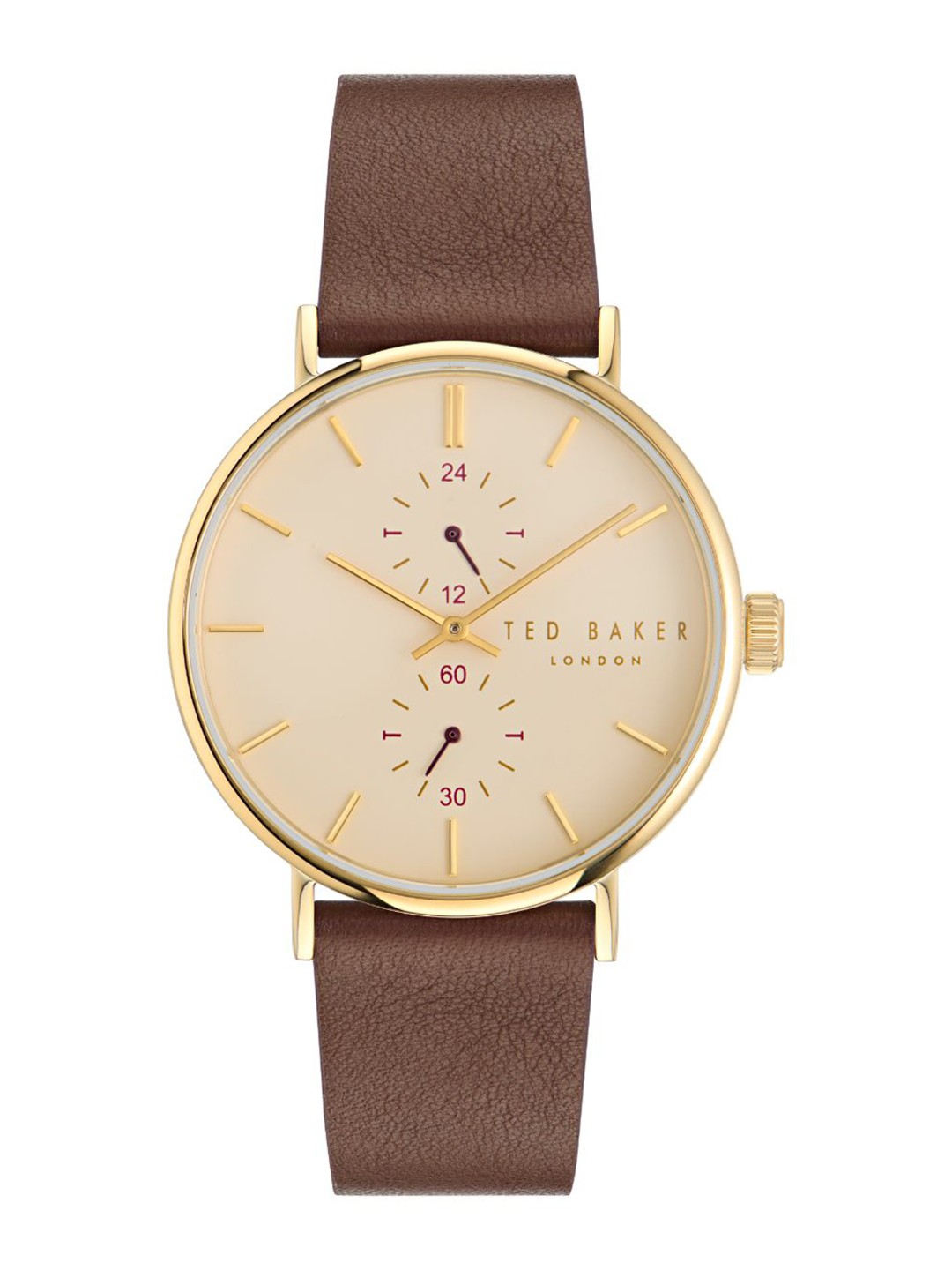 

Ted Baker Men Leather Straps Analogue Watch BKPPGF302, Beige