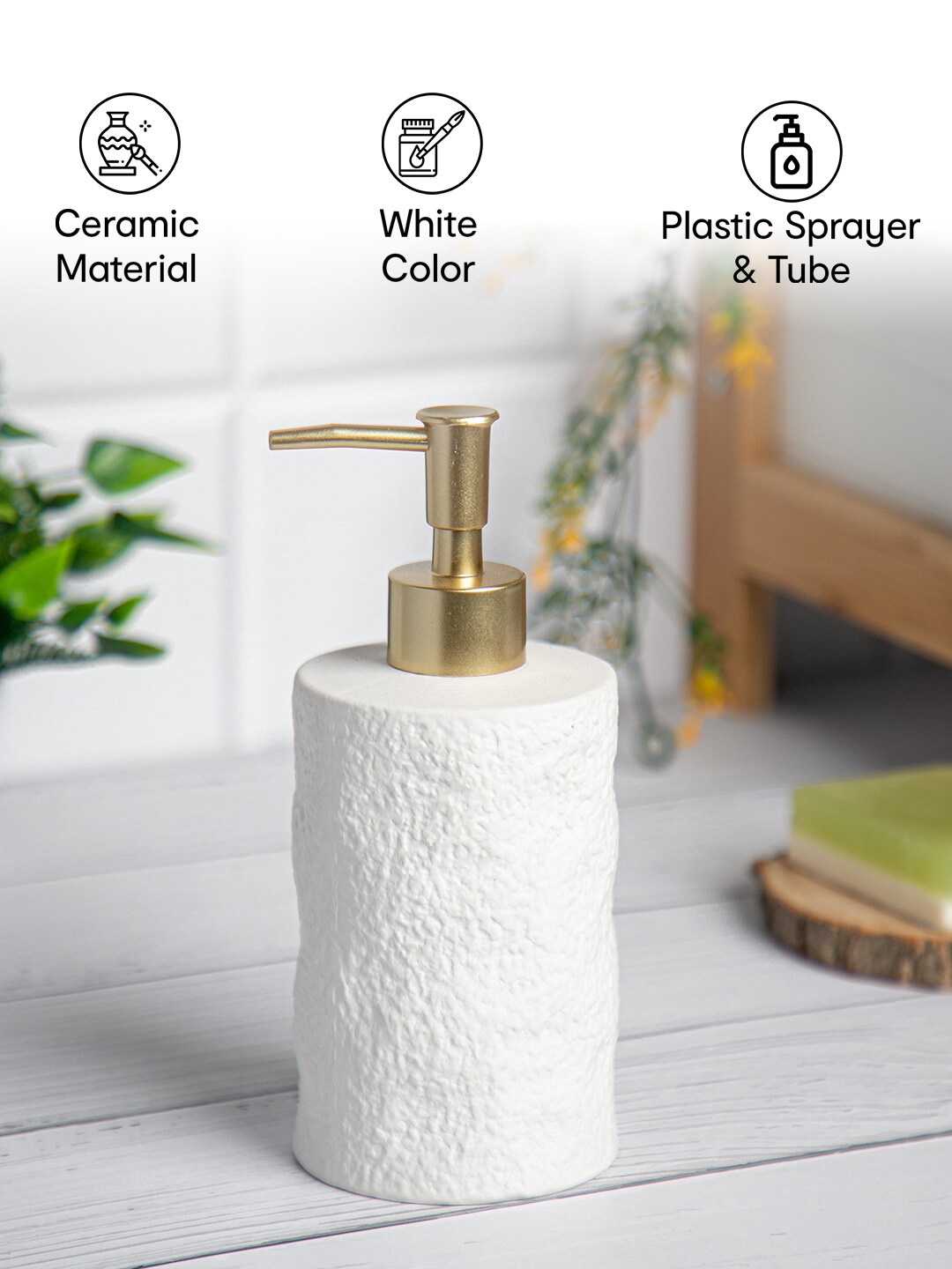 

Anko White Textured Ceramic Soap Dispenser