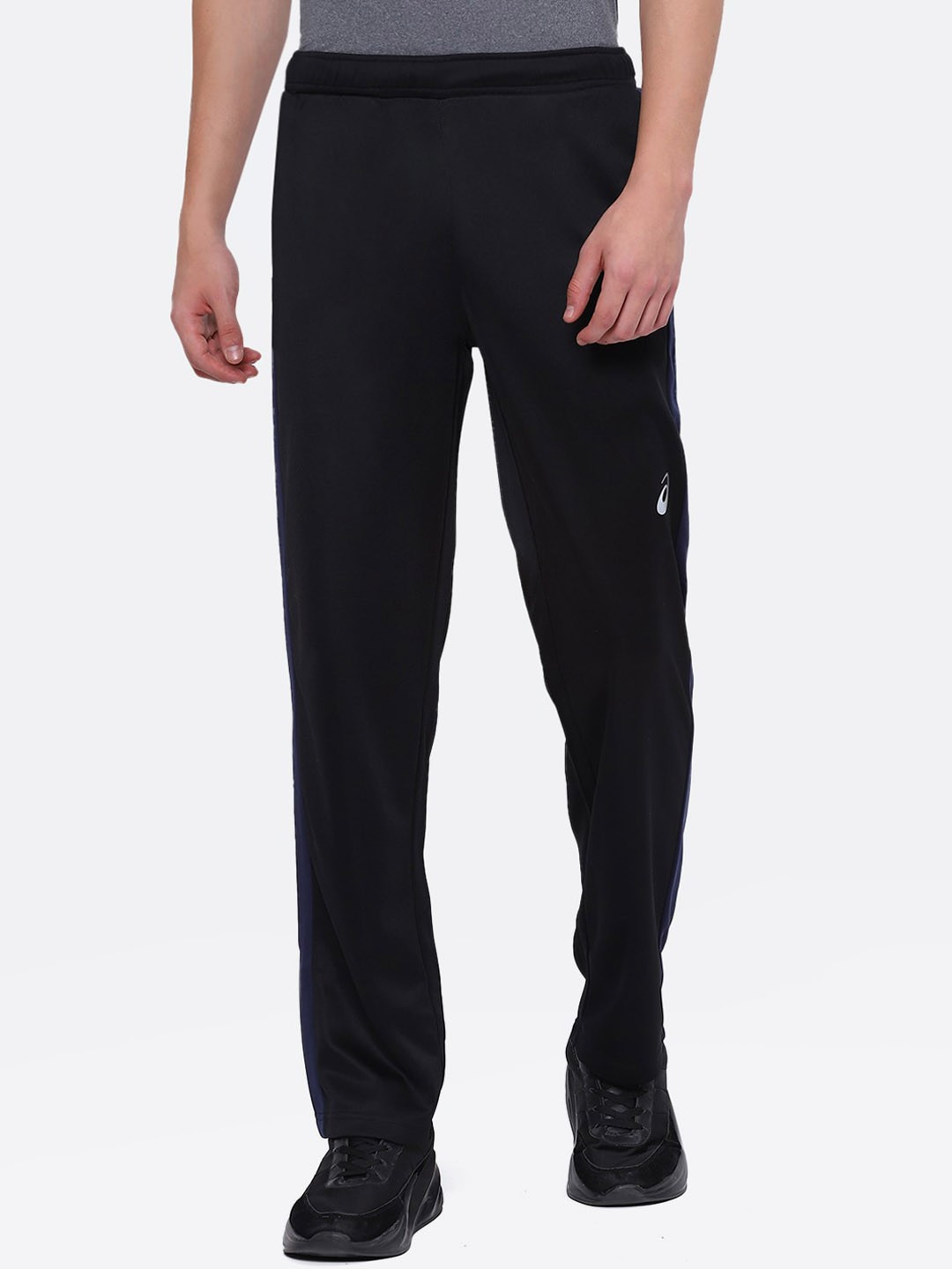 

ASICS Men Tape Side Tape Printed Mid-Rise Track Pants, Black