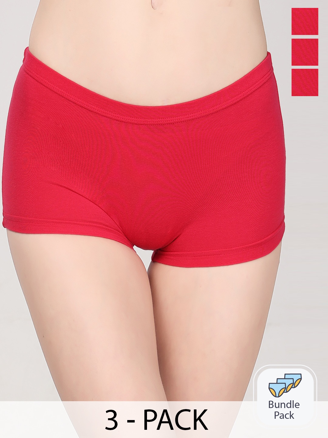 

Innocence Pack Of 3 Mid-Rise Boy Shorts Briefs, Fuchsia