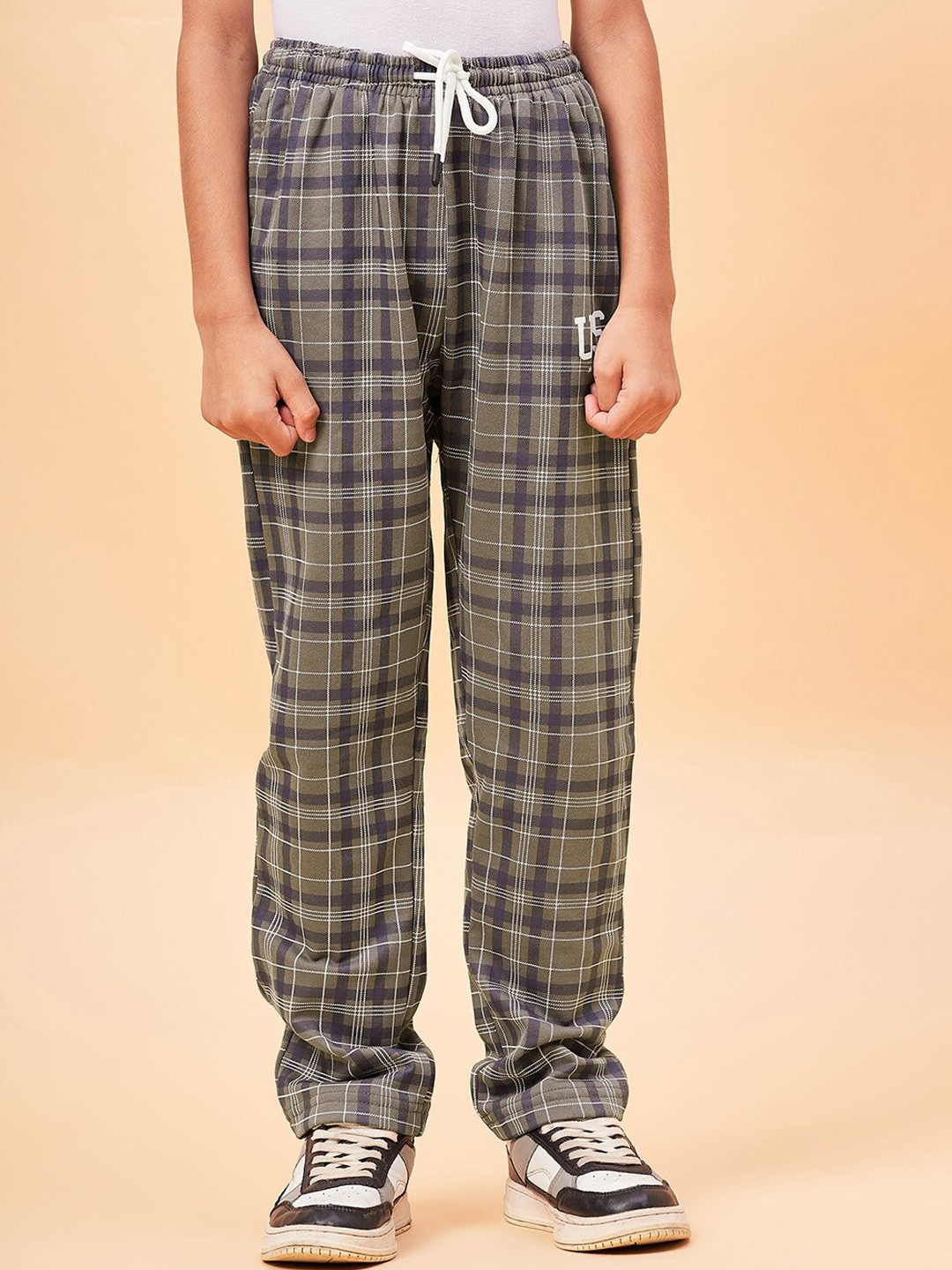 

Ben & Joe Kids Checked Anti-Microbial Track Pants, Grey