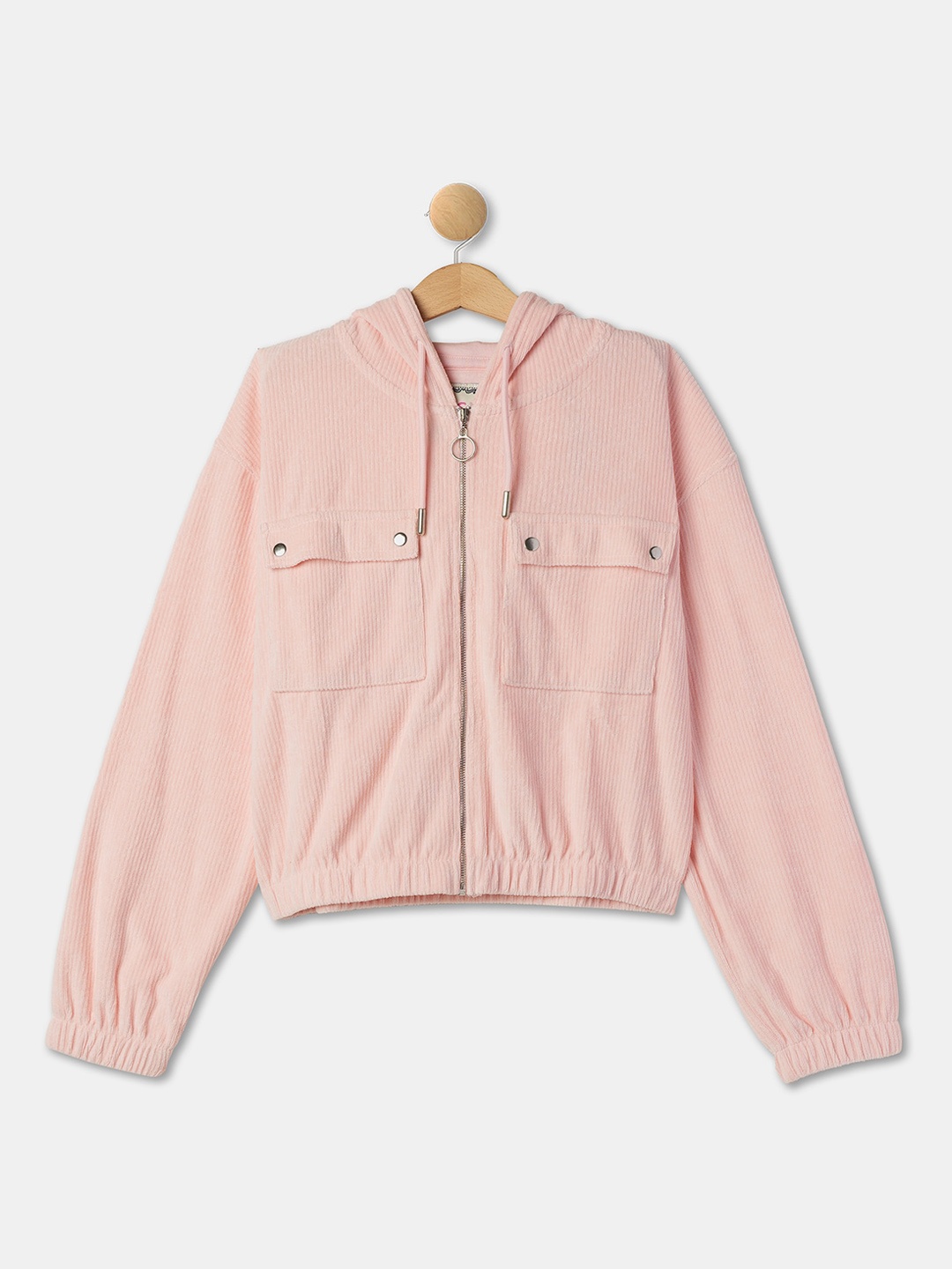 

R&B Girls Cotton Open Front Jacket, Pink