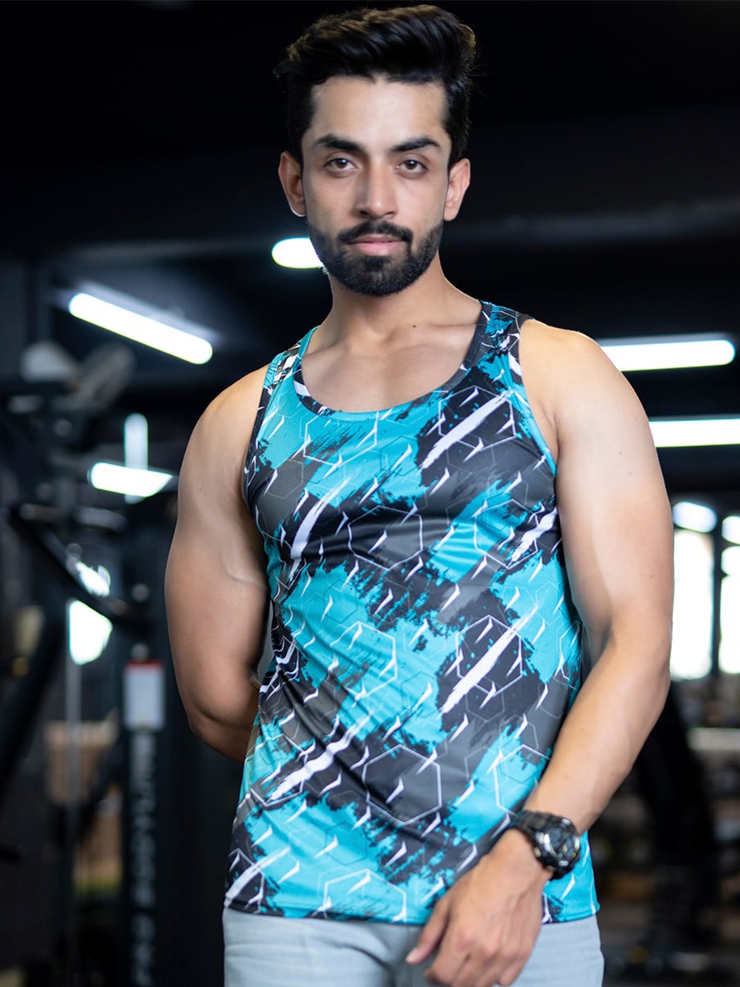 

Tistabene Abstract Printed Sleeveless T-Shirt, Blue
