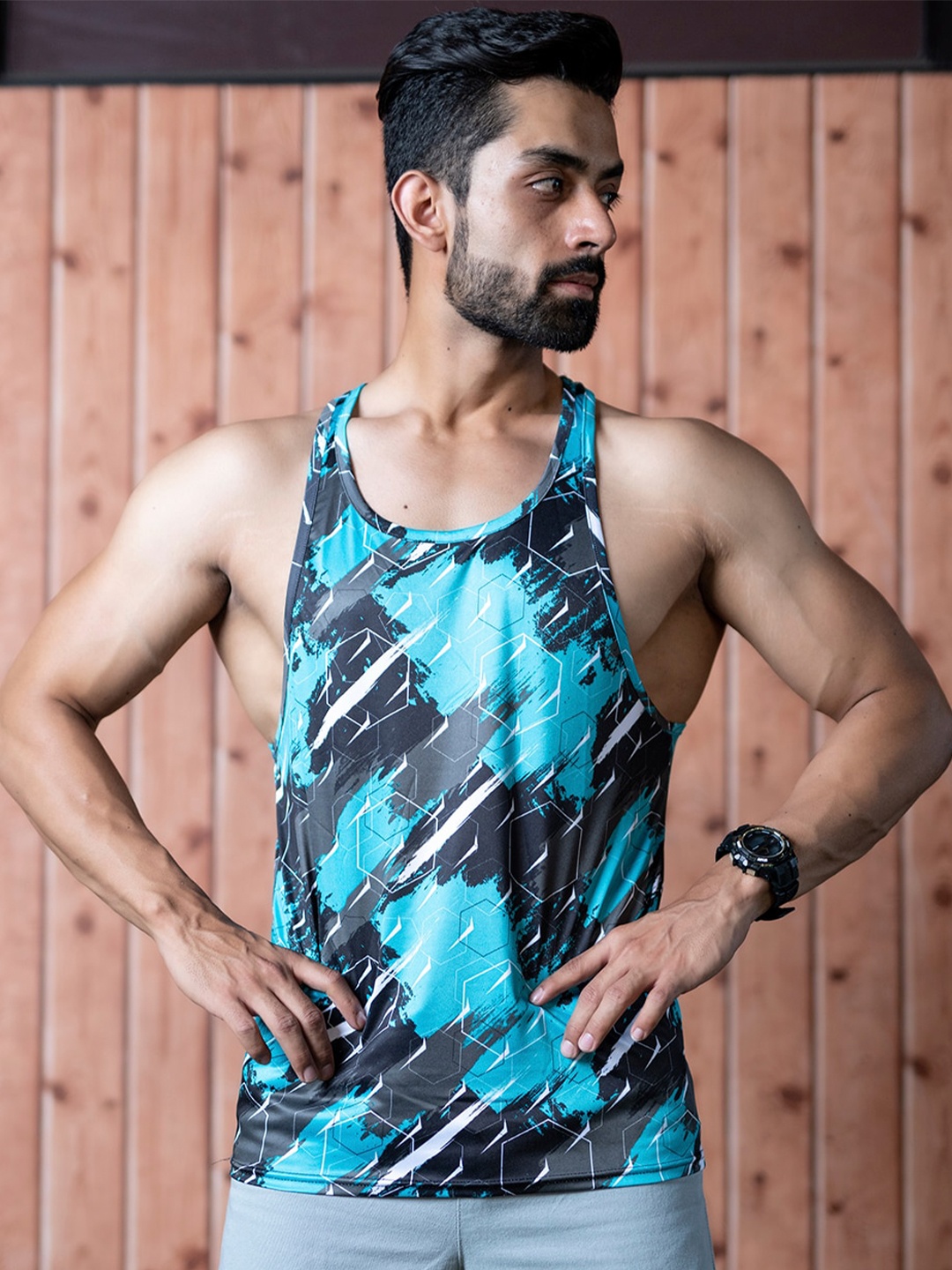

Tistabene Abstract Printed Sleeveless Sports Vests, Blue