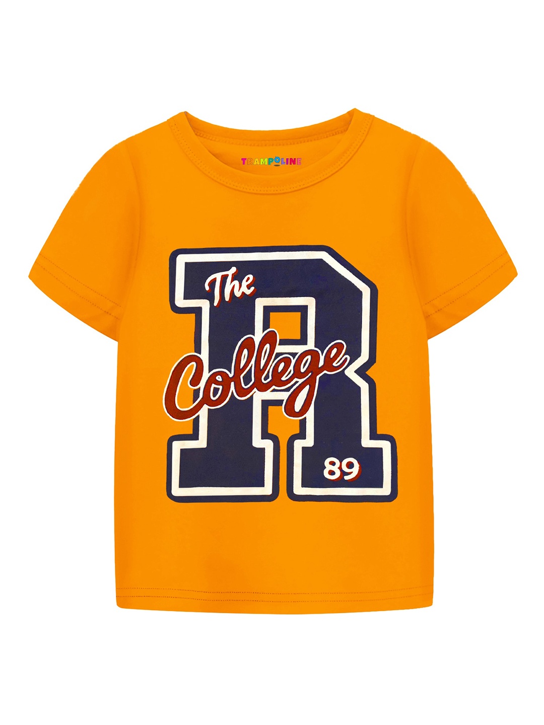 

Trampoline Boys Typography Printed Cotton T-shirt, Orange