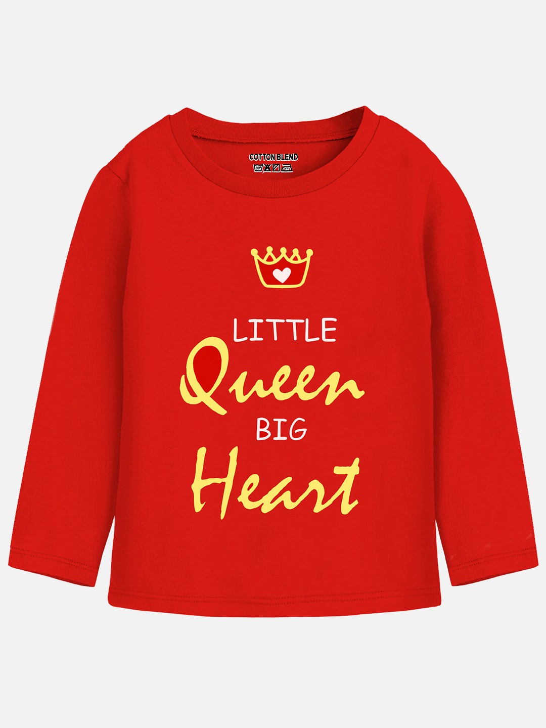 

Trampoline Girls Typography Printed Round Neck Regular Fit Cotton T-Shirt, Red