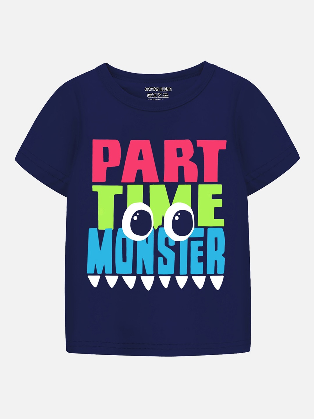 

Trampoline Boys Typography Printed Round Neck Regular Fit Cotton T-Shirt, Blue