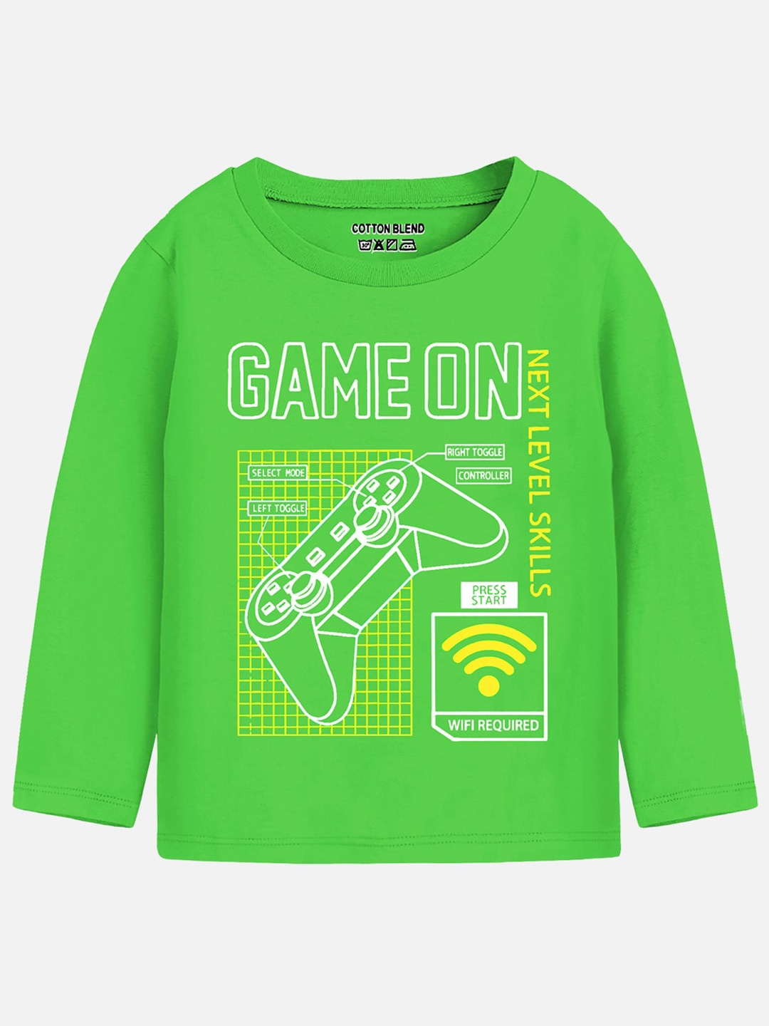 Trampoline Boys Typography Printed Cotton T-shirt, Green