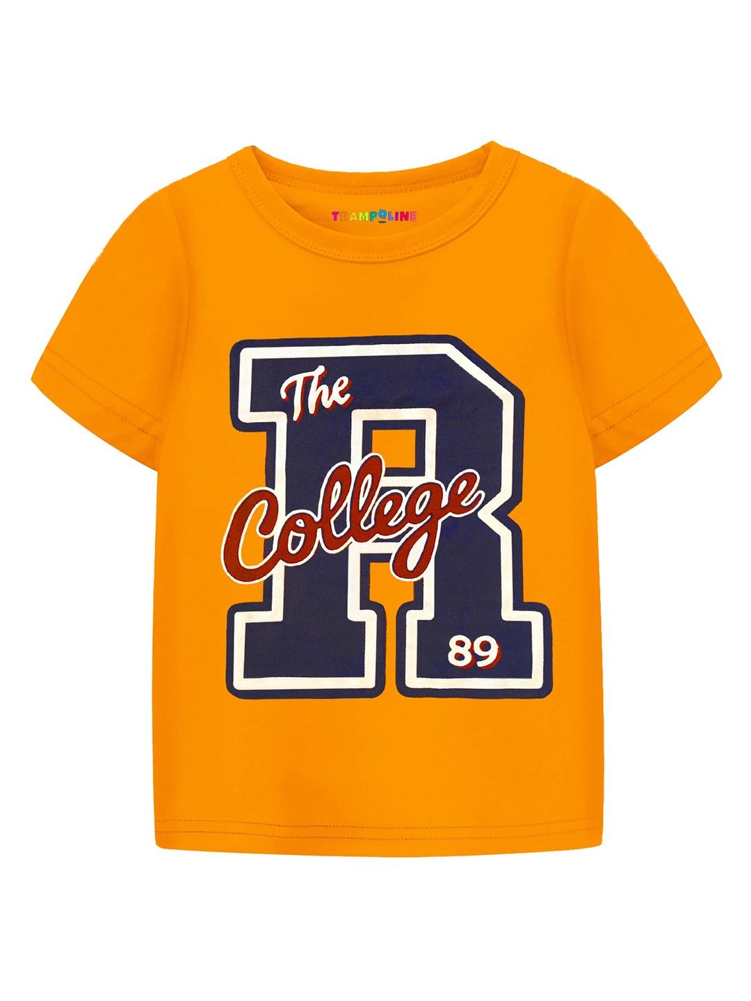 

Trampoline Boys Typography Printed Cotton T-shirt, Orange