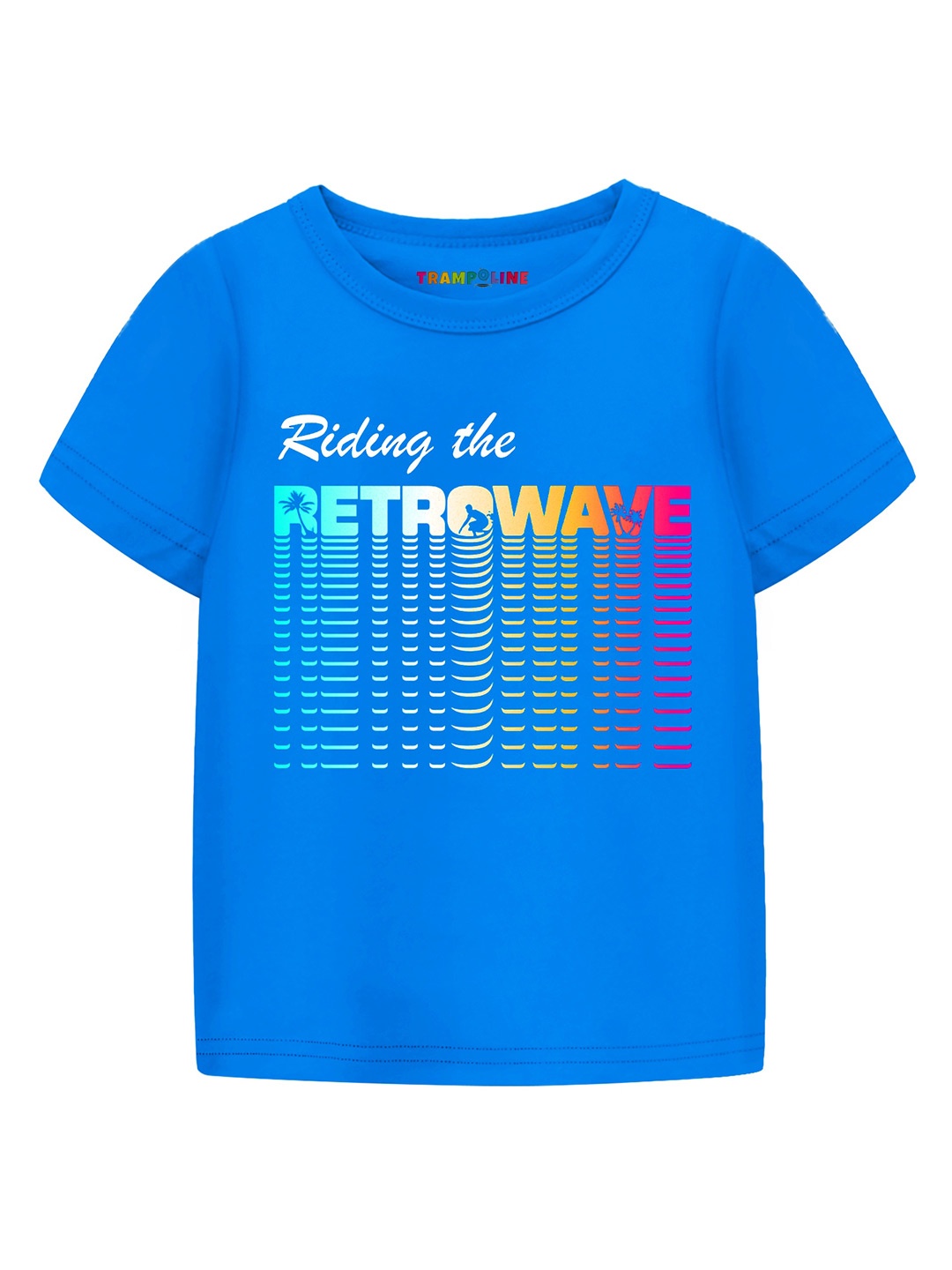 

Trampoline Boys Typography Printed Cotton T-shirt, Blue