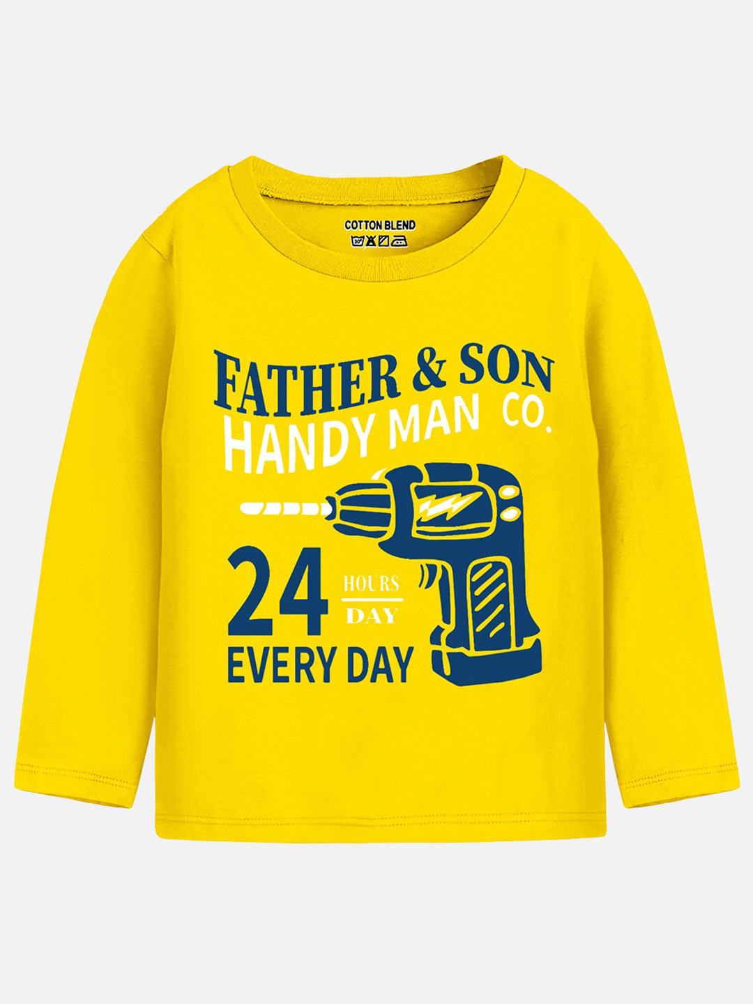 

Trampoline Boys Typography Printed Long Sleeves Casual Knitted T-shirt, Yellow