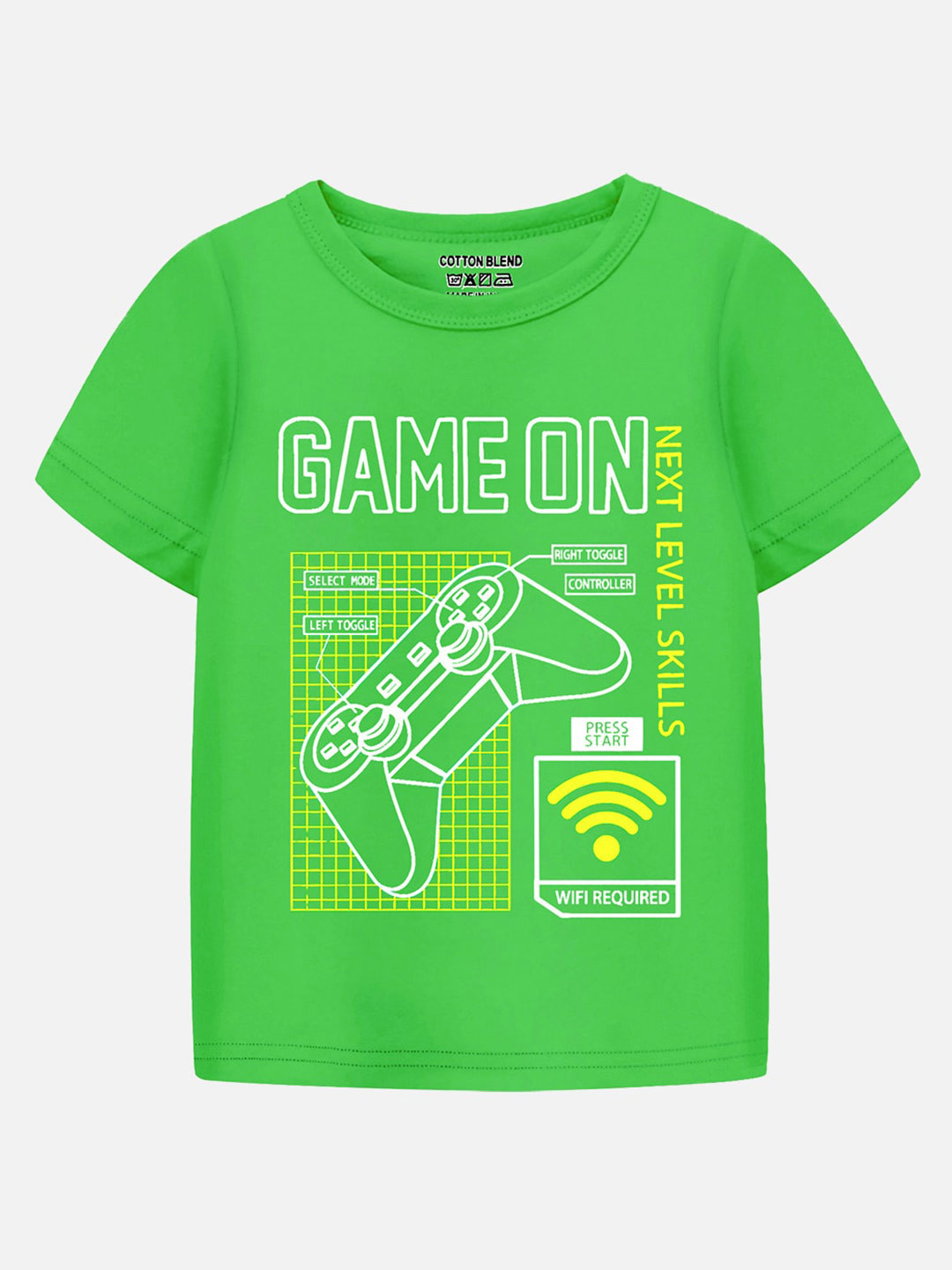 

Trampoline Boys Typography Printed Cotton T-shirt, Green