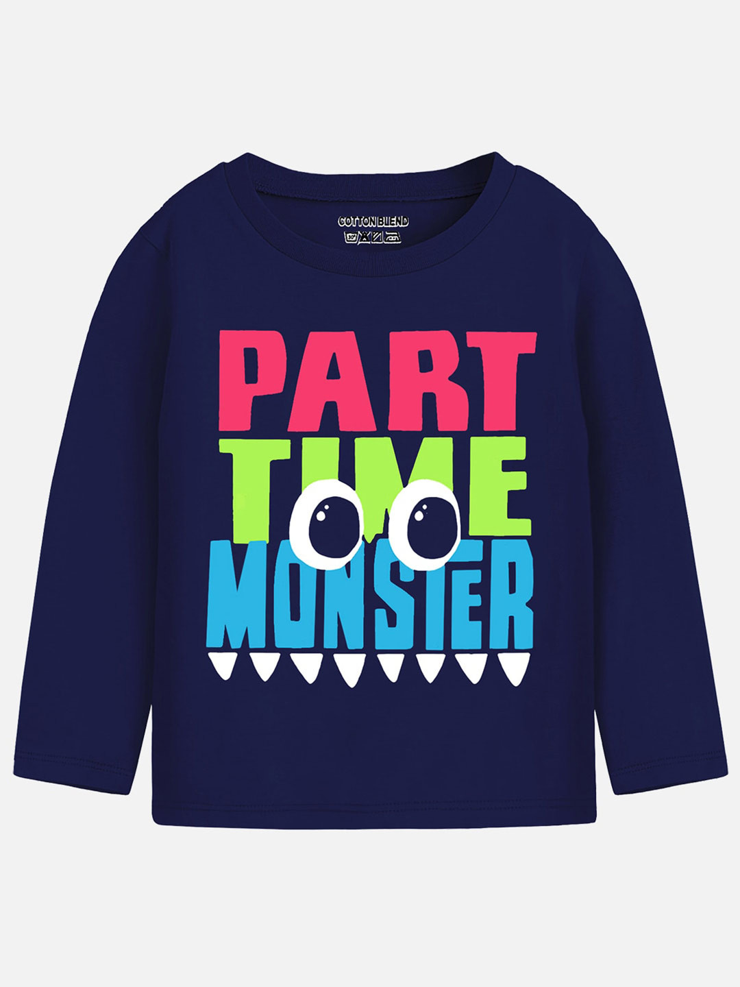 

Trampoline Boys Typography Printed Cotton T-shirt, Navy blue
