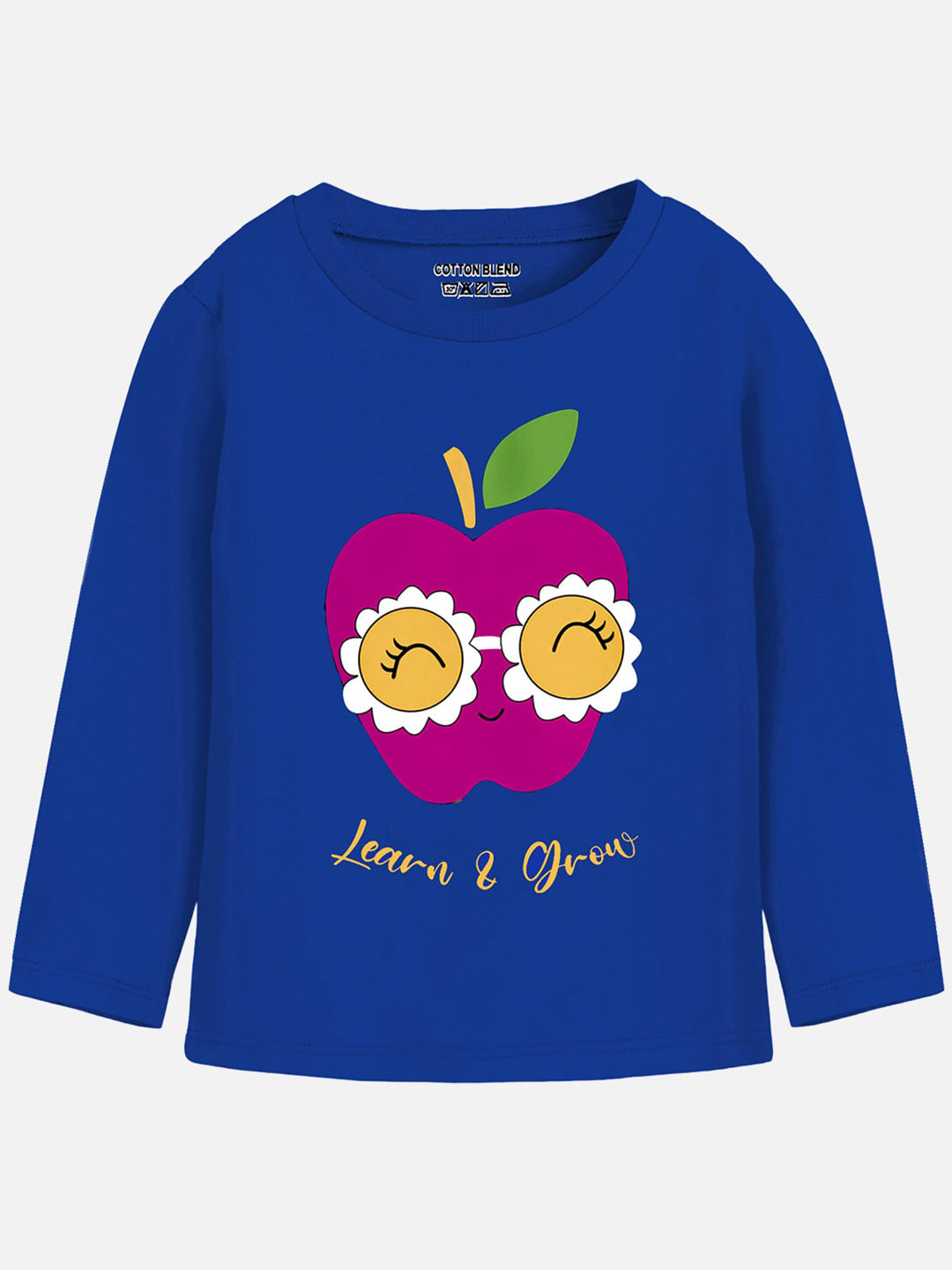 

Trampoline Girls Graphic Printed Long Sleeves Casual Knitted T-shirt, Blue