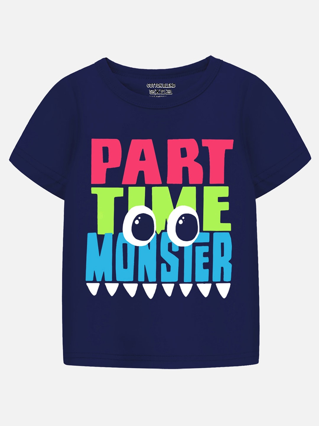 

Trampoline Boys Typography Printed T-Shirt, Navy blue