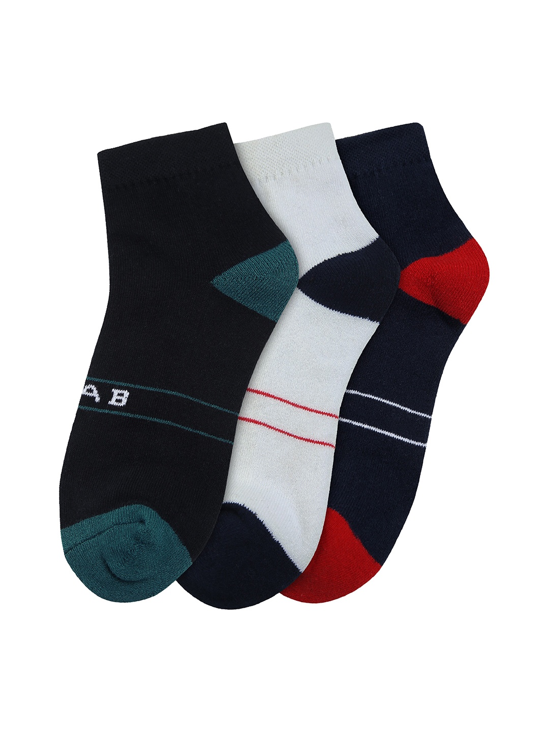 

FABdon Men Pack Of 3 Anti-Odour Ankle-Length Socks, Navy blue