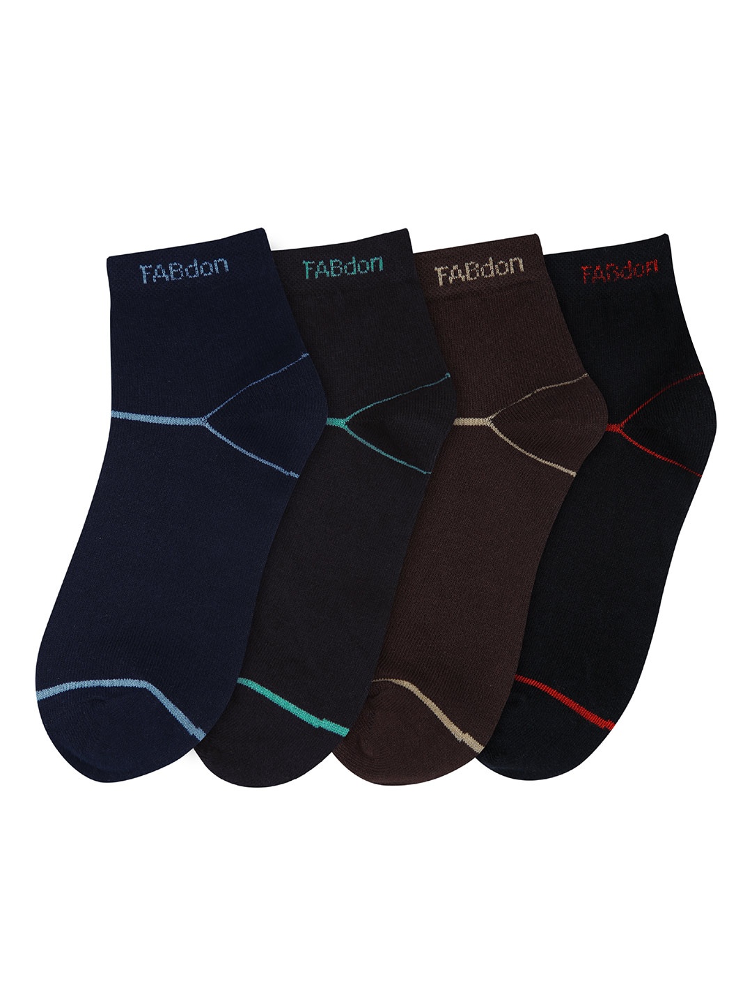 

FABdon Men Pack Of 4 Anti-Odour Ankle-Length Socks, Black