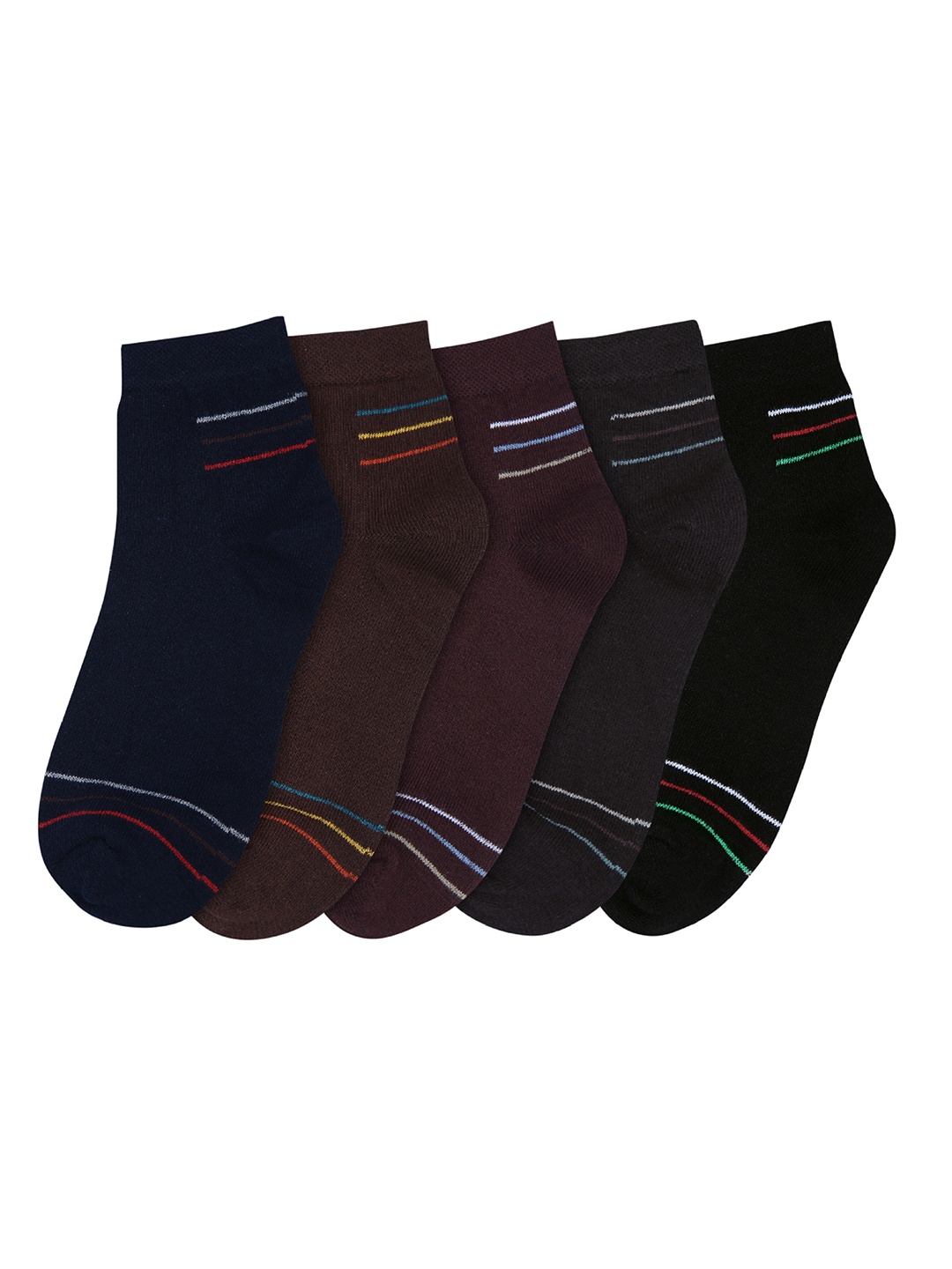 

FABdon Men Pack Of 5 Anti-Odour Ankle-Length Socks, Black