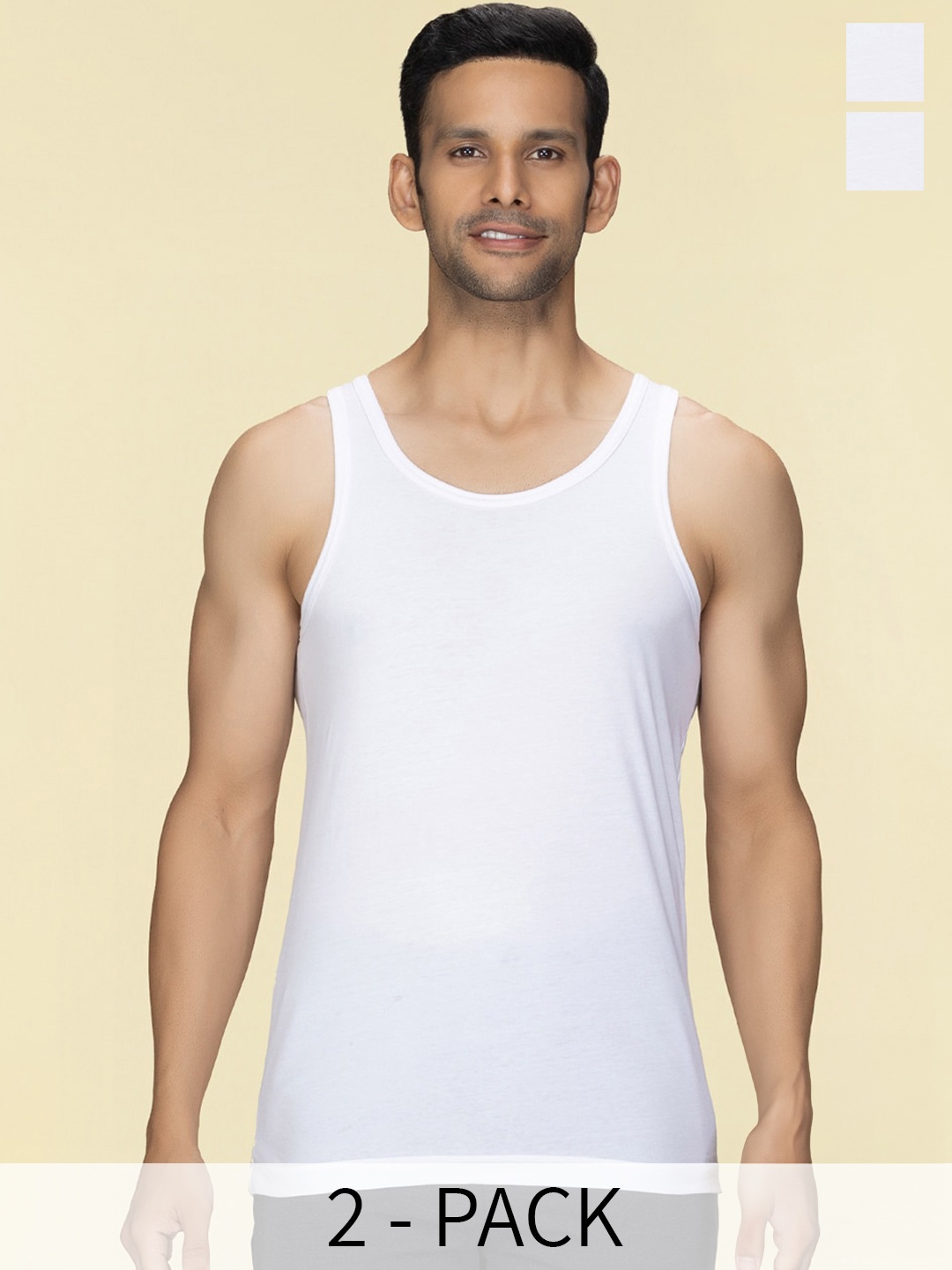 

XYXX Pack Of 2 Cotton Undershirt Vests XYVEST2PCKN12, White