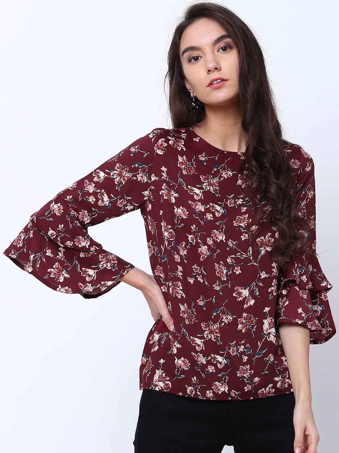 

Tokyo Talkies Women Maroon Printed Top