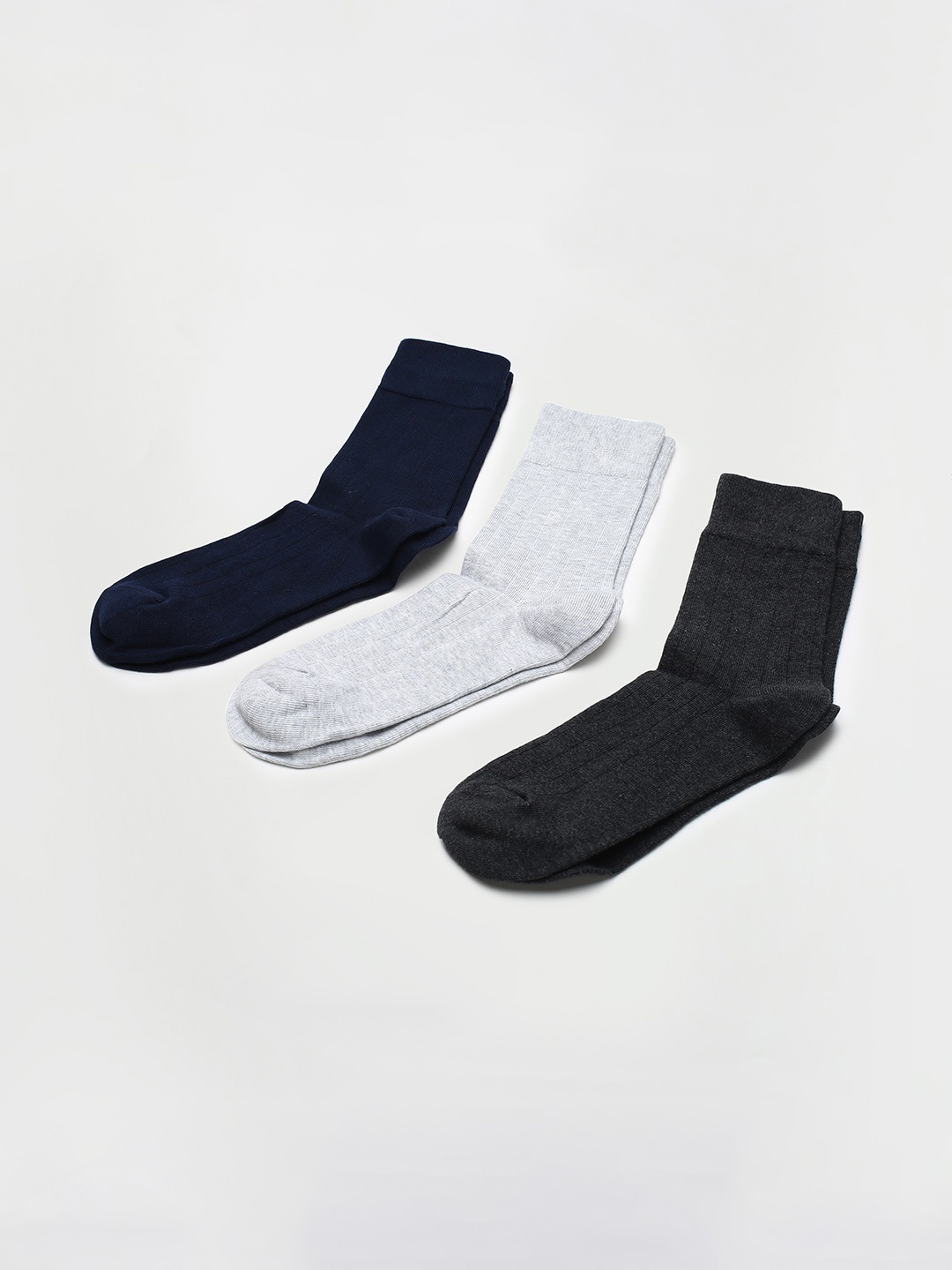 

max Men Pack Of 3 Calf-Length Socks, Charcoal