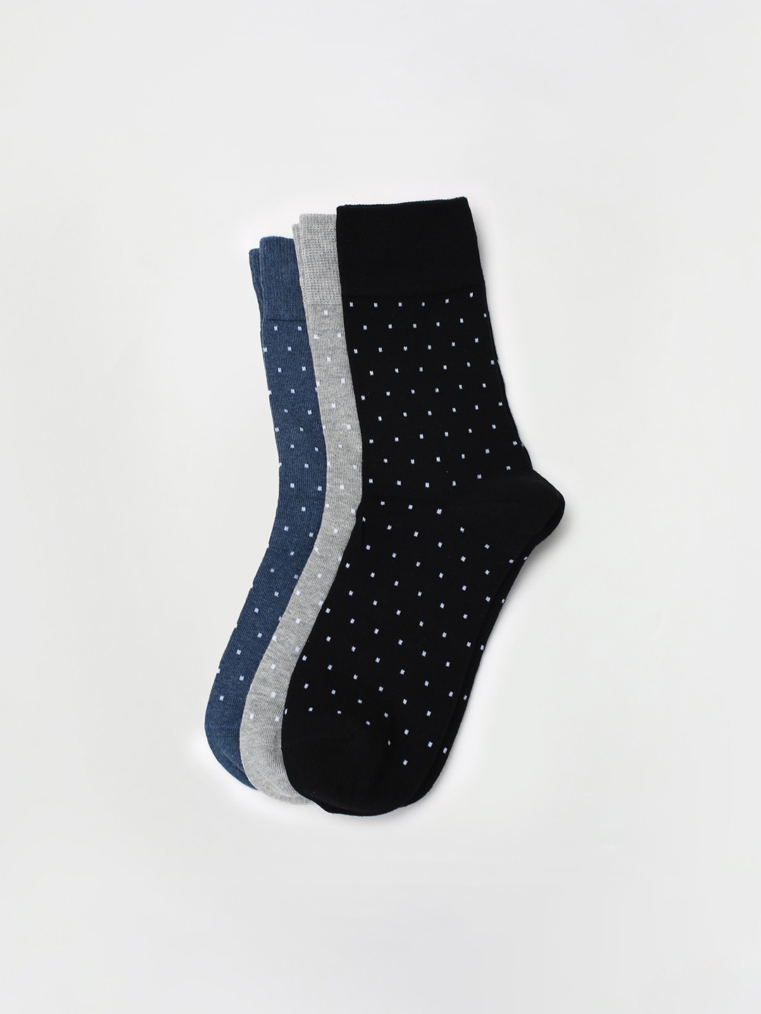 

max Men Pack Of 3 Patterned Above Ankle Socks, Black