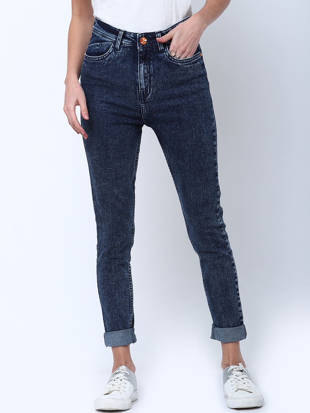 

Tokyo Talkies Women Blue Skinny Fit Mid-Rise Clean Look Stretchable Jeans