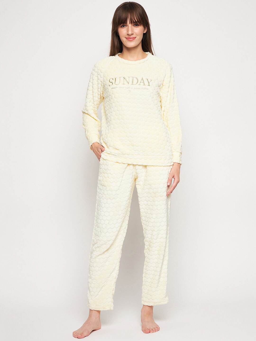 

MADAME M SECRET Self Designed Night Suit, Yellow