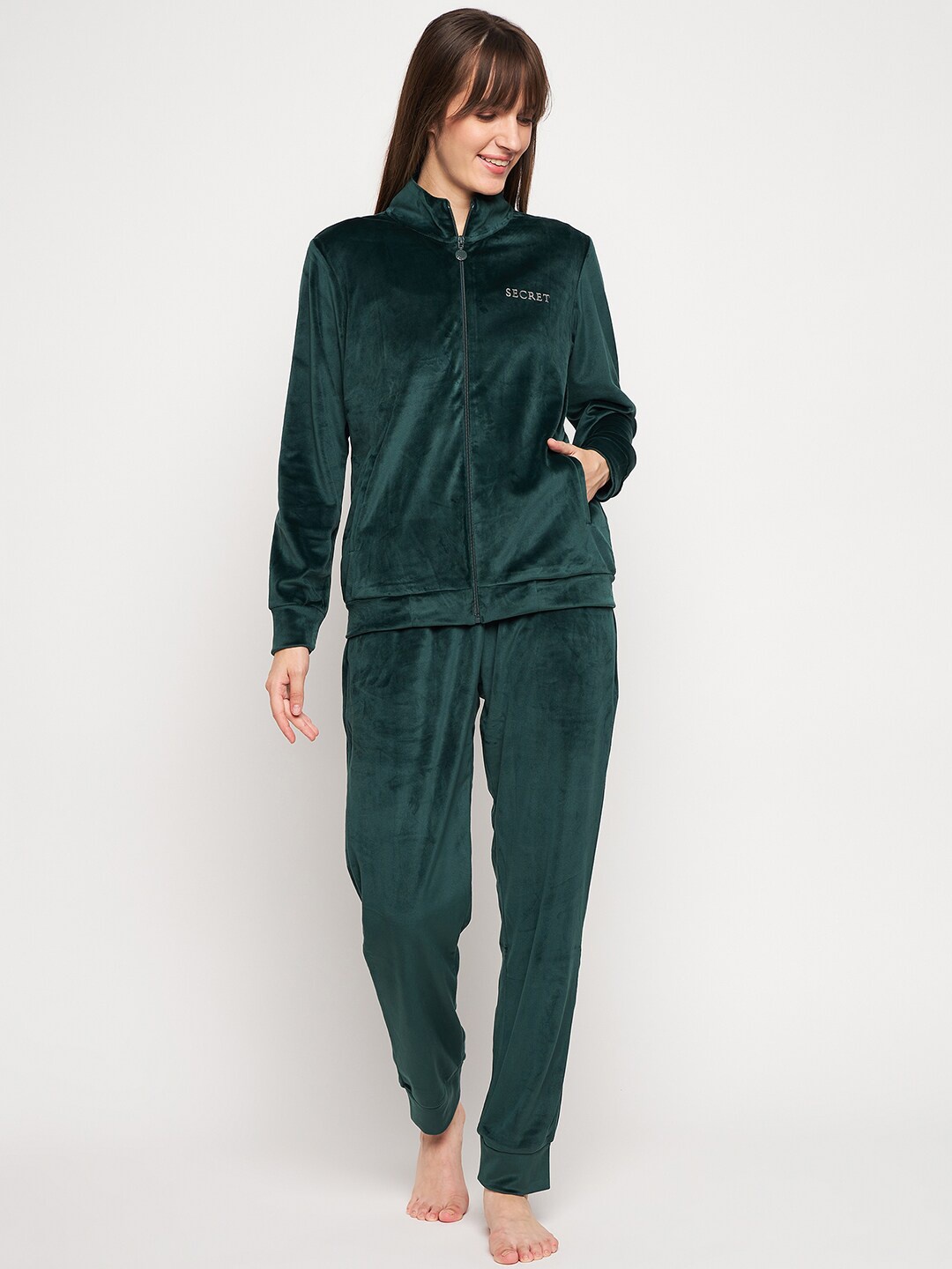 

MADAME M SECRET Self Designed Night Suit, Green