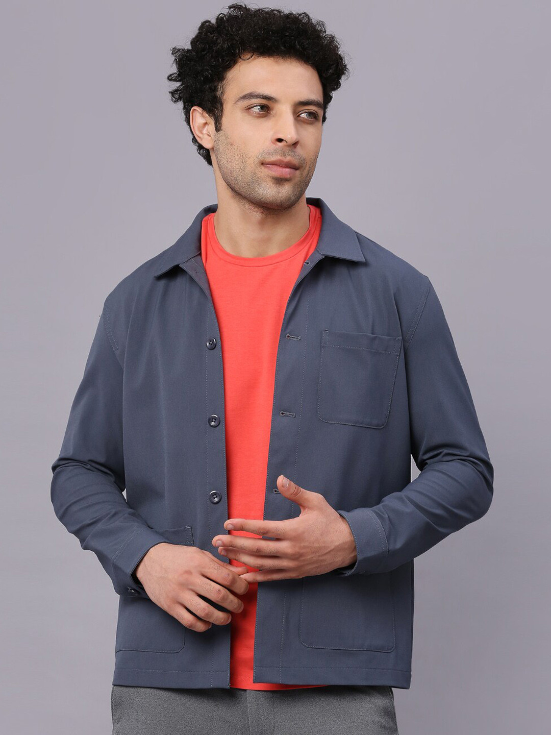 

ONEMILE Hyperflex Slim Fit Shacket, Grey