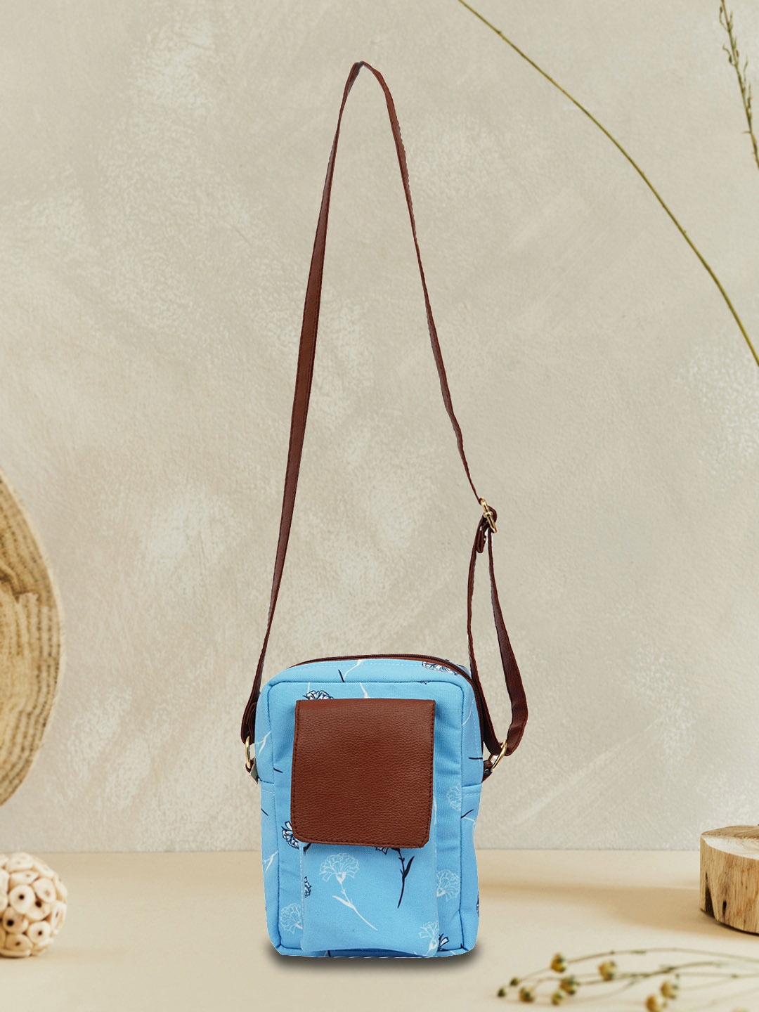 

Anouk Blue Floral Printed Mobile Pouch