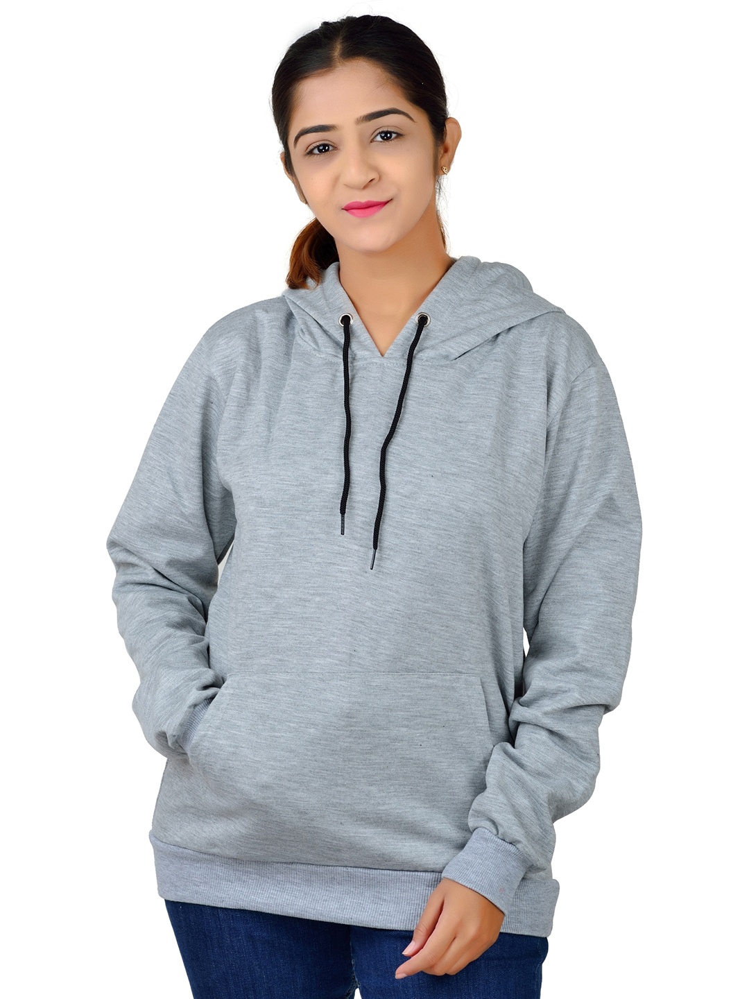 

Divra Clothing Unisex Long Sleeves Fleece Hooded Pullover Sweatshirt, Grey melange